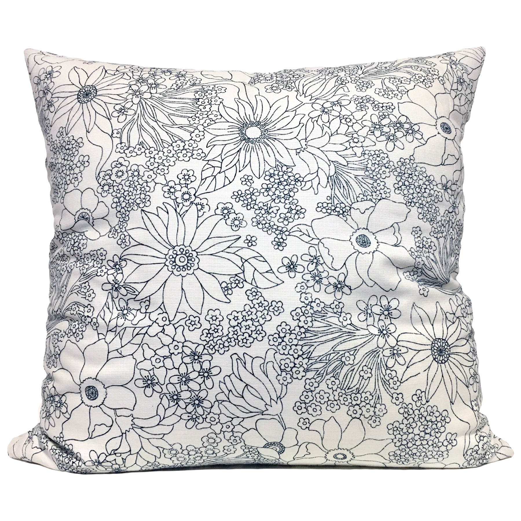 Artistry Floral Blue Euro Pillow 25x25"