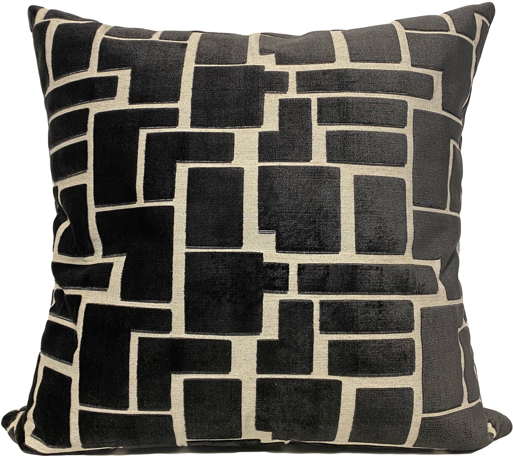 Aura Charcoal Grey Geometric Euro Pillow 25x25"