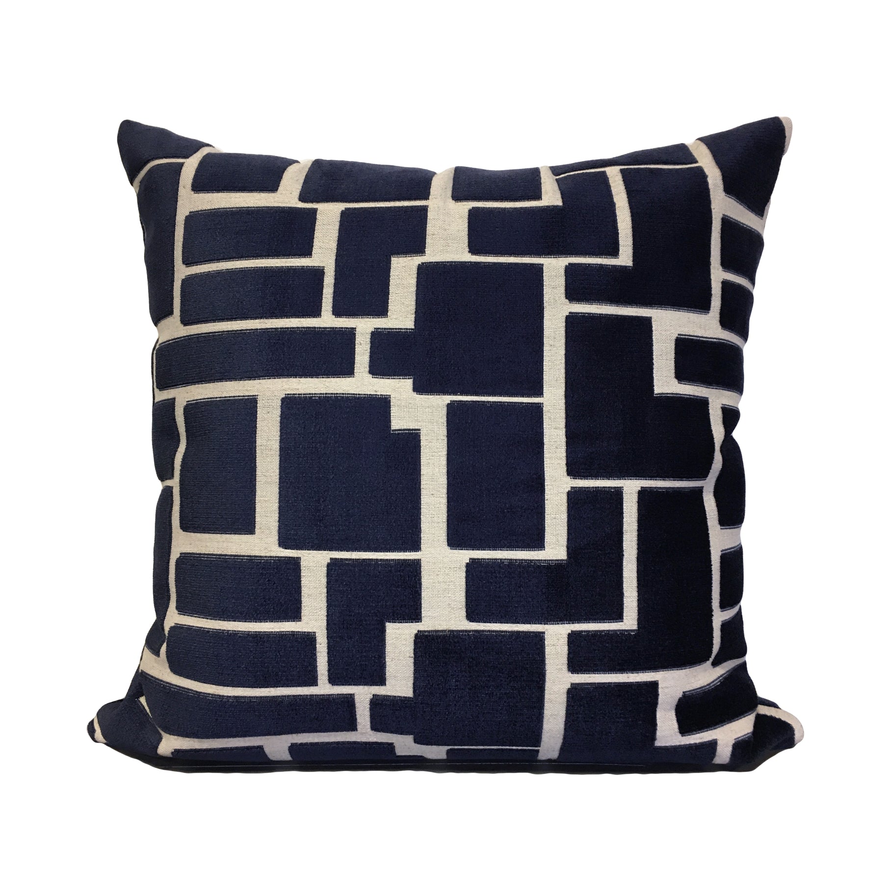 Aura Navy Geometric Throw Pillow 20x20"