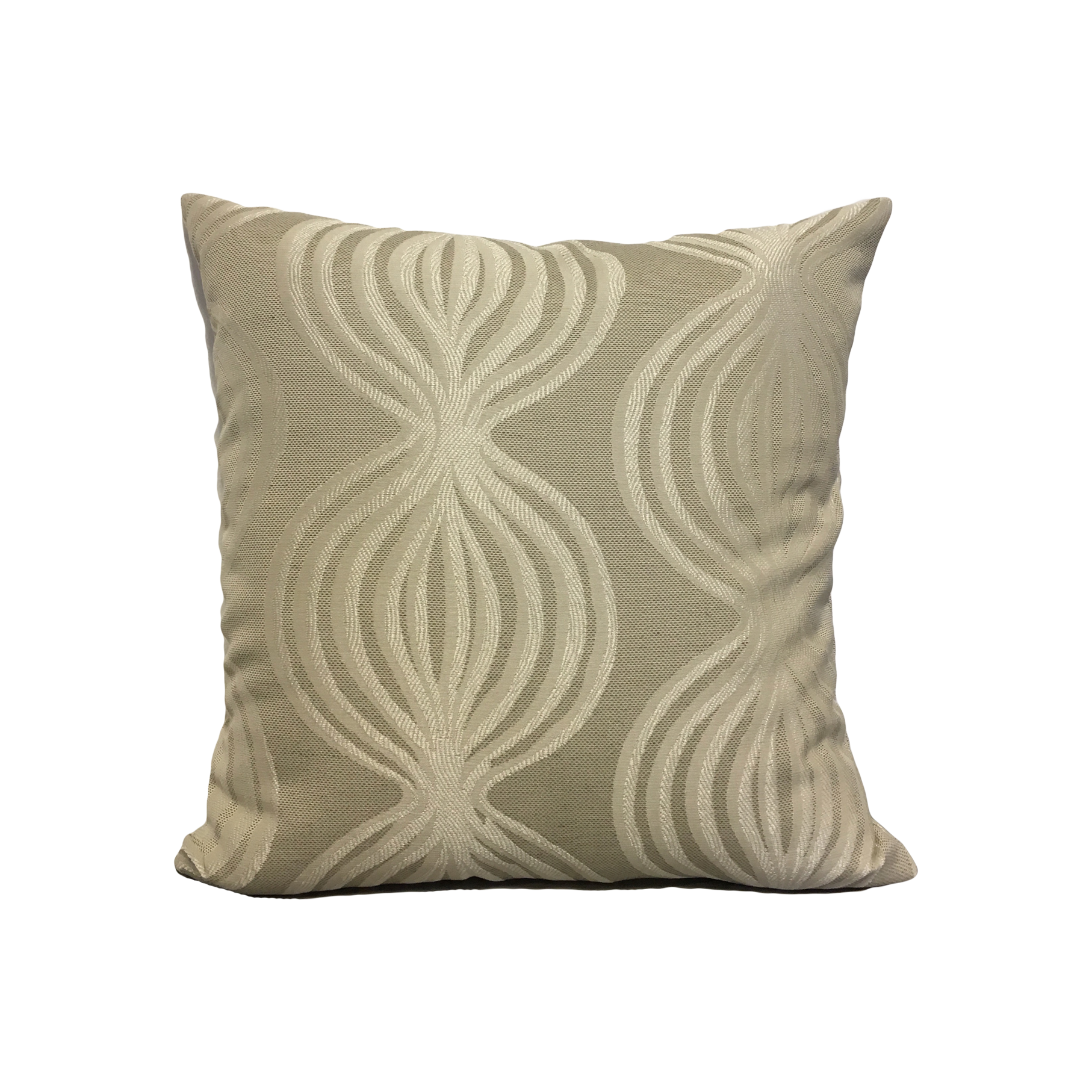 Belize Cream Jacquard Throw Pillow
