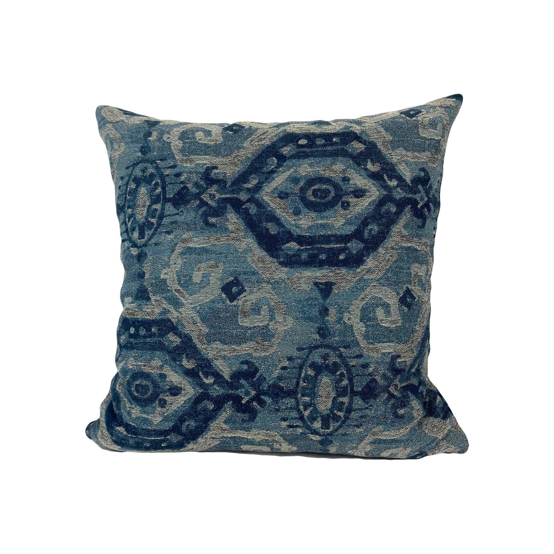 Creed Denim Blue Throw Pillow 17x17"