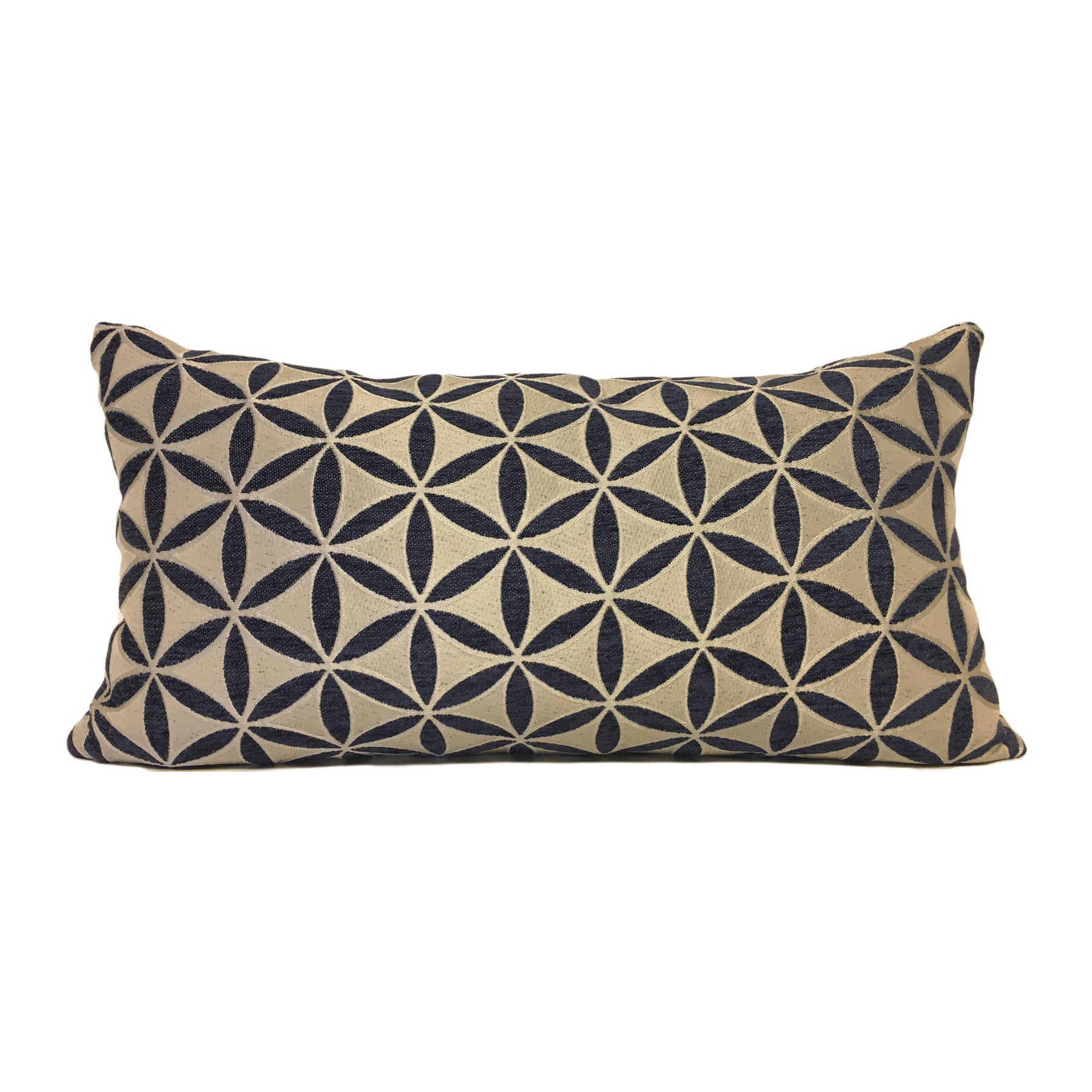 Demeter Navy Lumbar Pillow 12x22"