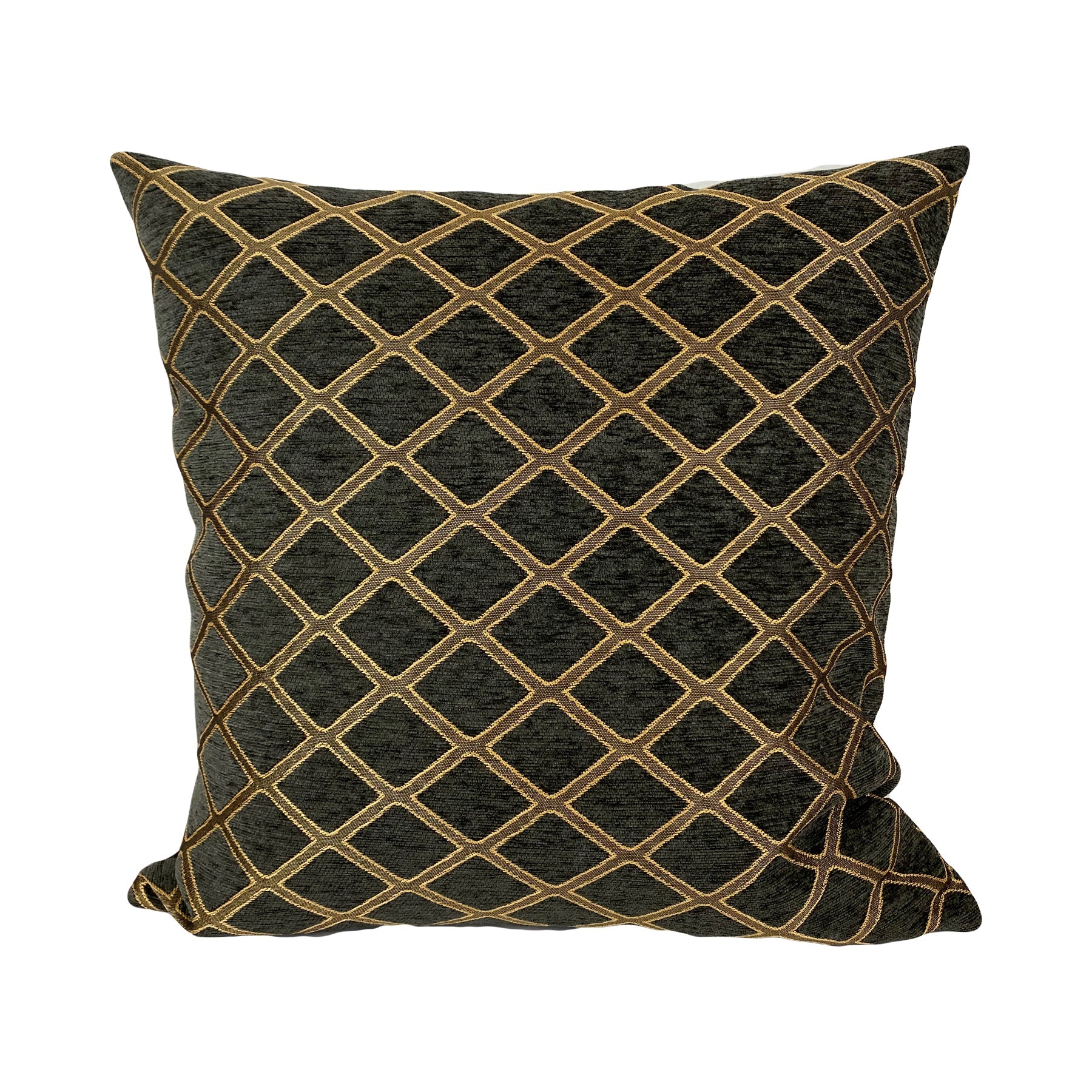 Diamond Chenille Charcoal Throw Pillow 20x20"