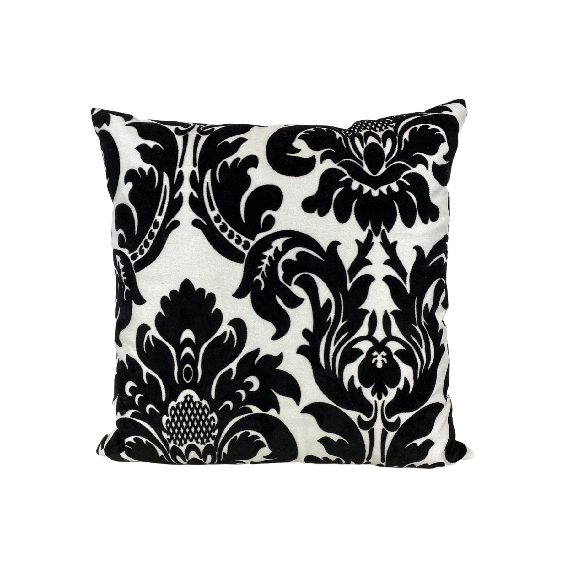 Dion Damask Black Throw Pillow 17x17"