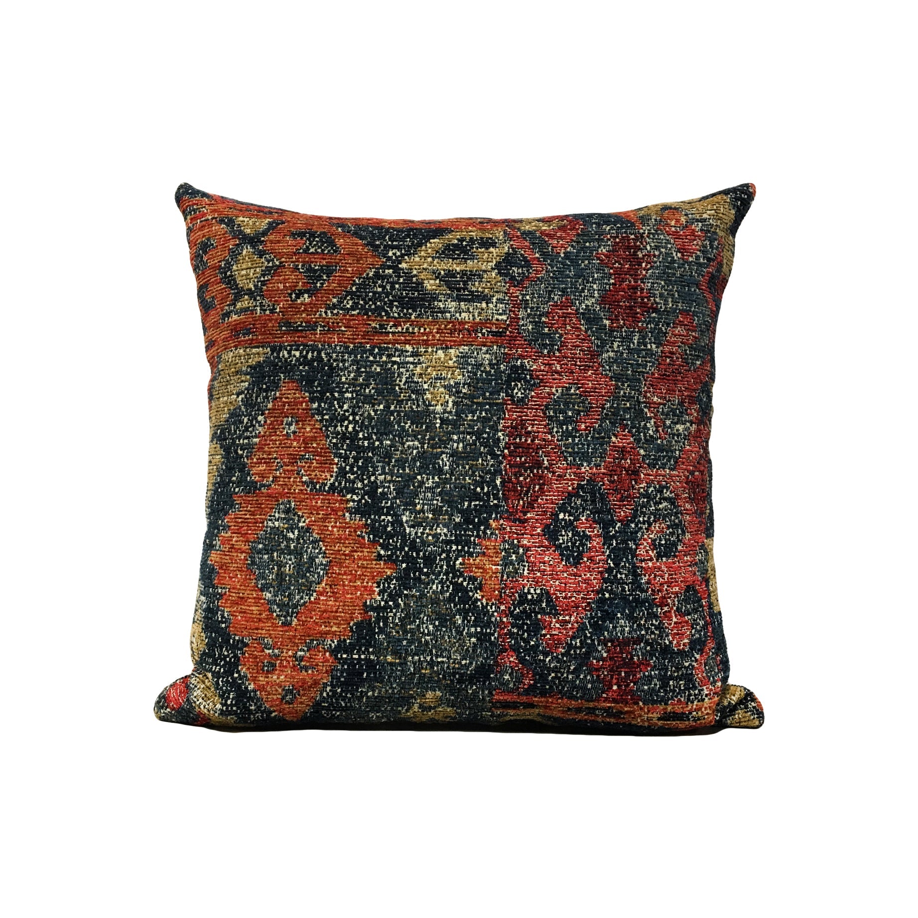 Golding Orange Navy Throw Pillow 17x17