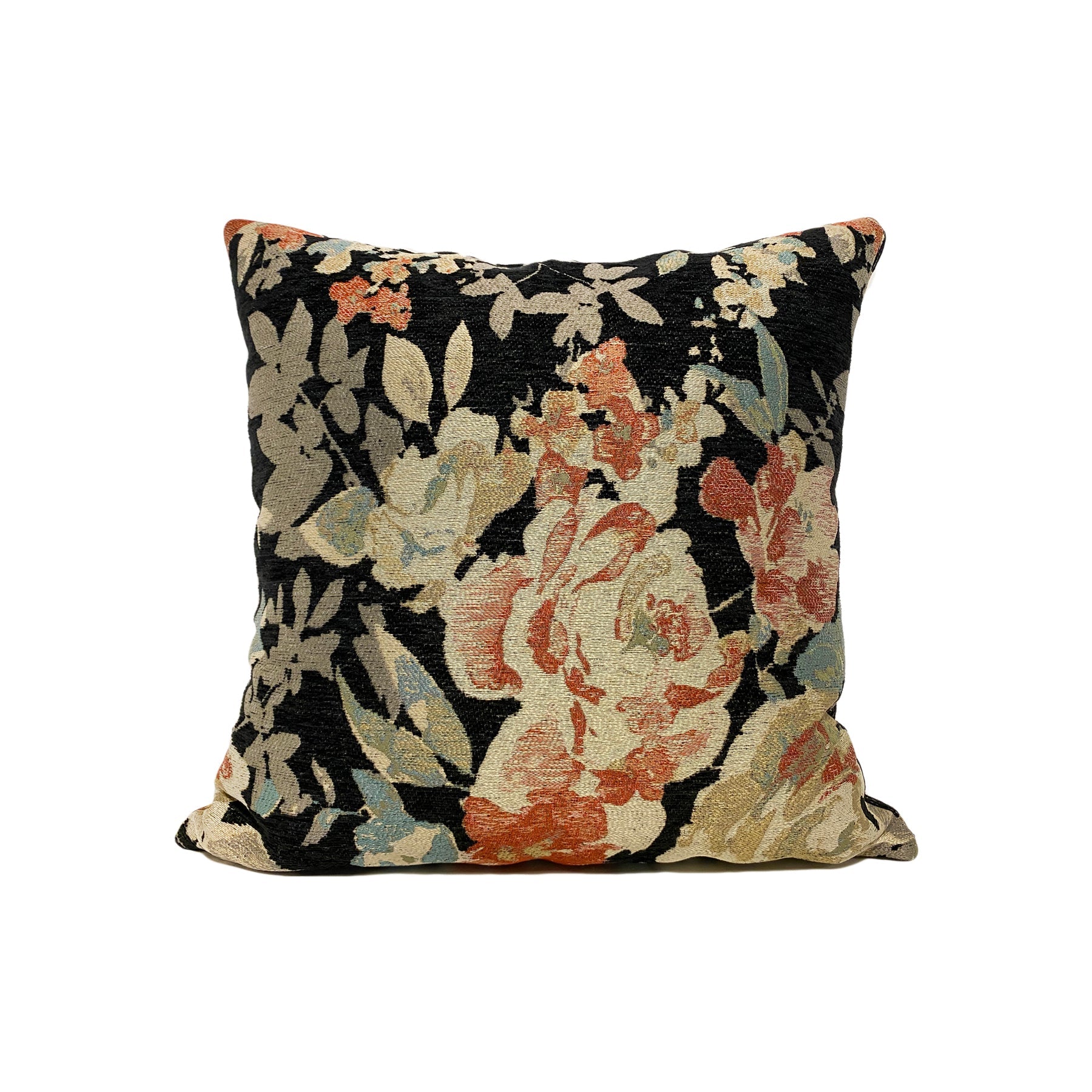 Mirabella Onyx Floral Throw Pillow 17x17"