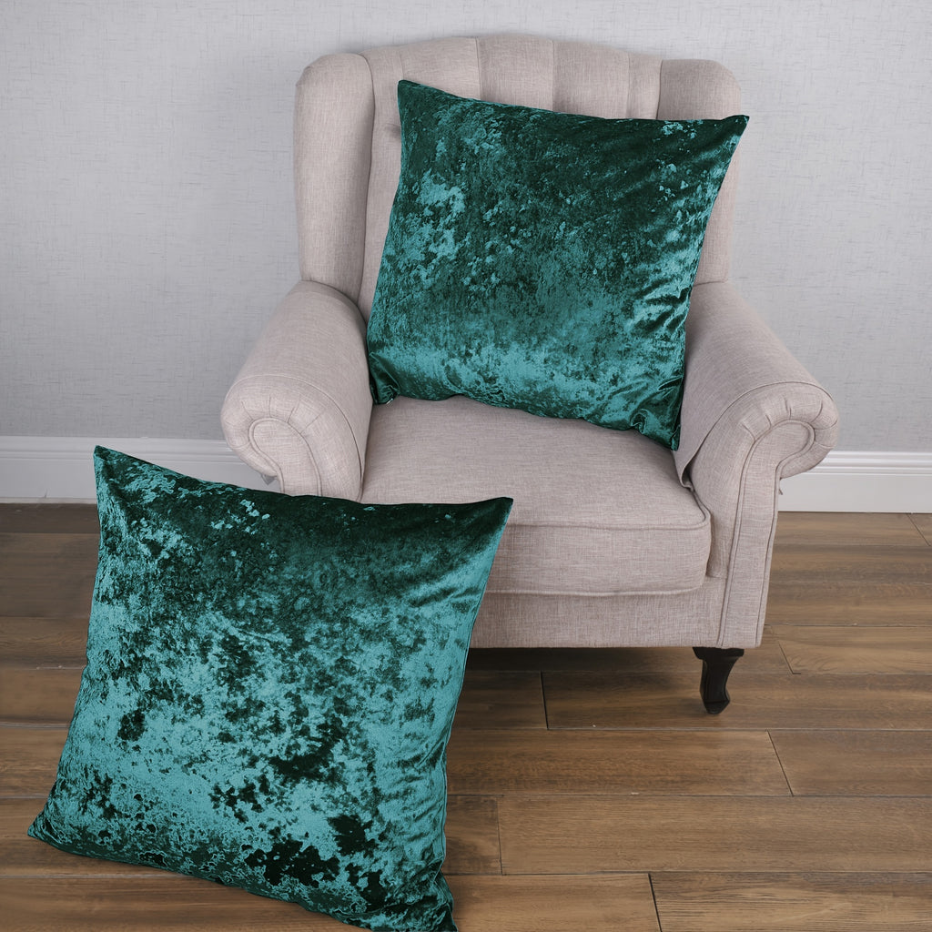 2pcs Crushed Velvet Fuzzy Soft Decorative Throw Pillow Covers Set with Double Sided (NO INSERT), Stylish Cushion Cover for Sofa Couch Chair Living Room Bedroom Decor