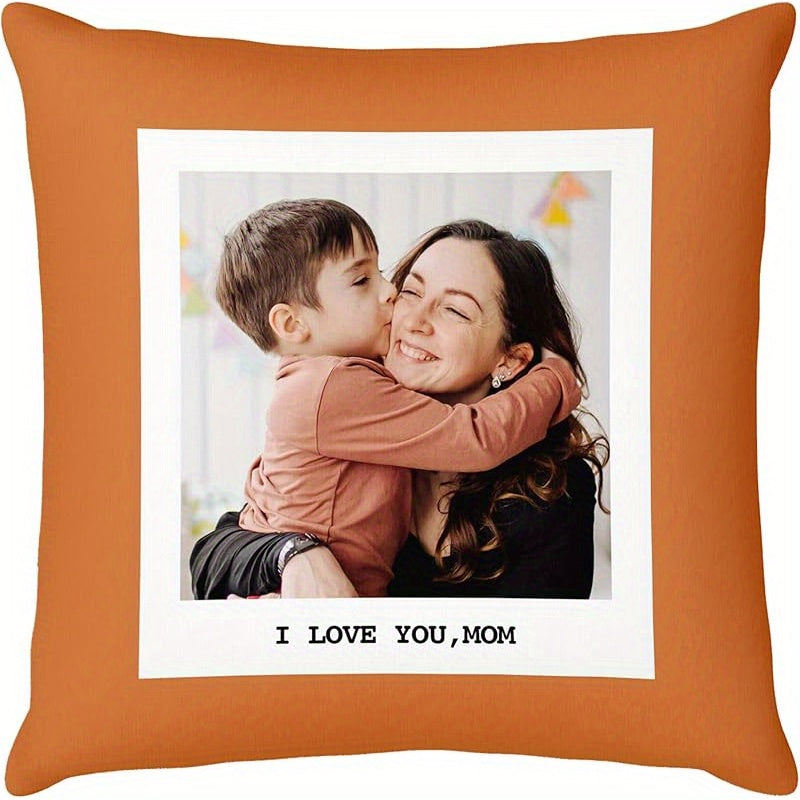 1pc Personalized Photo Pillow - Custom Couple, Pet Portrait, or Text - Dual-Sided Printing with Matching Back - Valentine's, Anniversary, Birthday Gift - Removable Zipper Closure - Machine Washable Polyester Cushion Case - Fits 18x18 Inserts - Home Decor