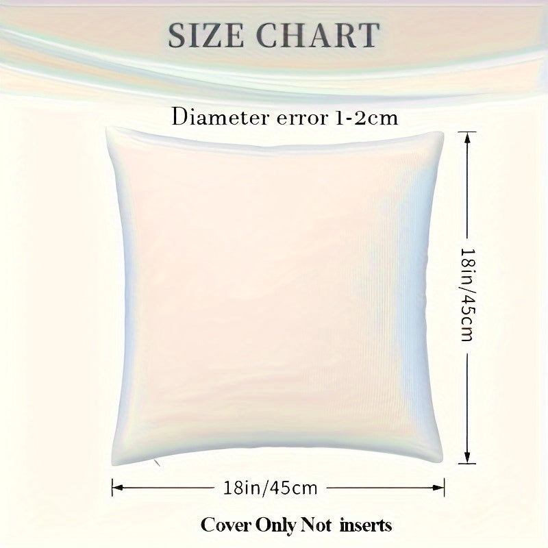 1pc Photo Pillowcase - Double Sided Printed 18x18 Inch Reversible Short Plush Decorative Cushion Cover with Zipper Closure, Machine Washable for Living Room Bedroom Decor (Without Inner Core), Pillow, Bedroom Accessories, Zipper