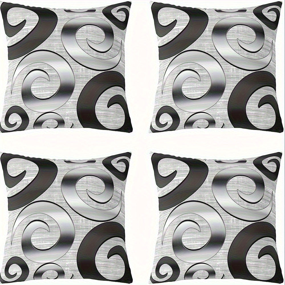 4pcs Modern Abstract Art Pattern Printed Pillow Covers, Soft and Comfortable Cushion Covers, Perfect for Living Room Sofa Bed Bedroom Porch Patio Car Office Home Outdoor Decoration and Gift (Double Sided Printing, No Pillow Core)