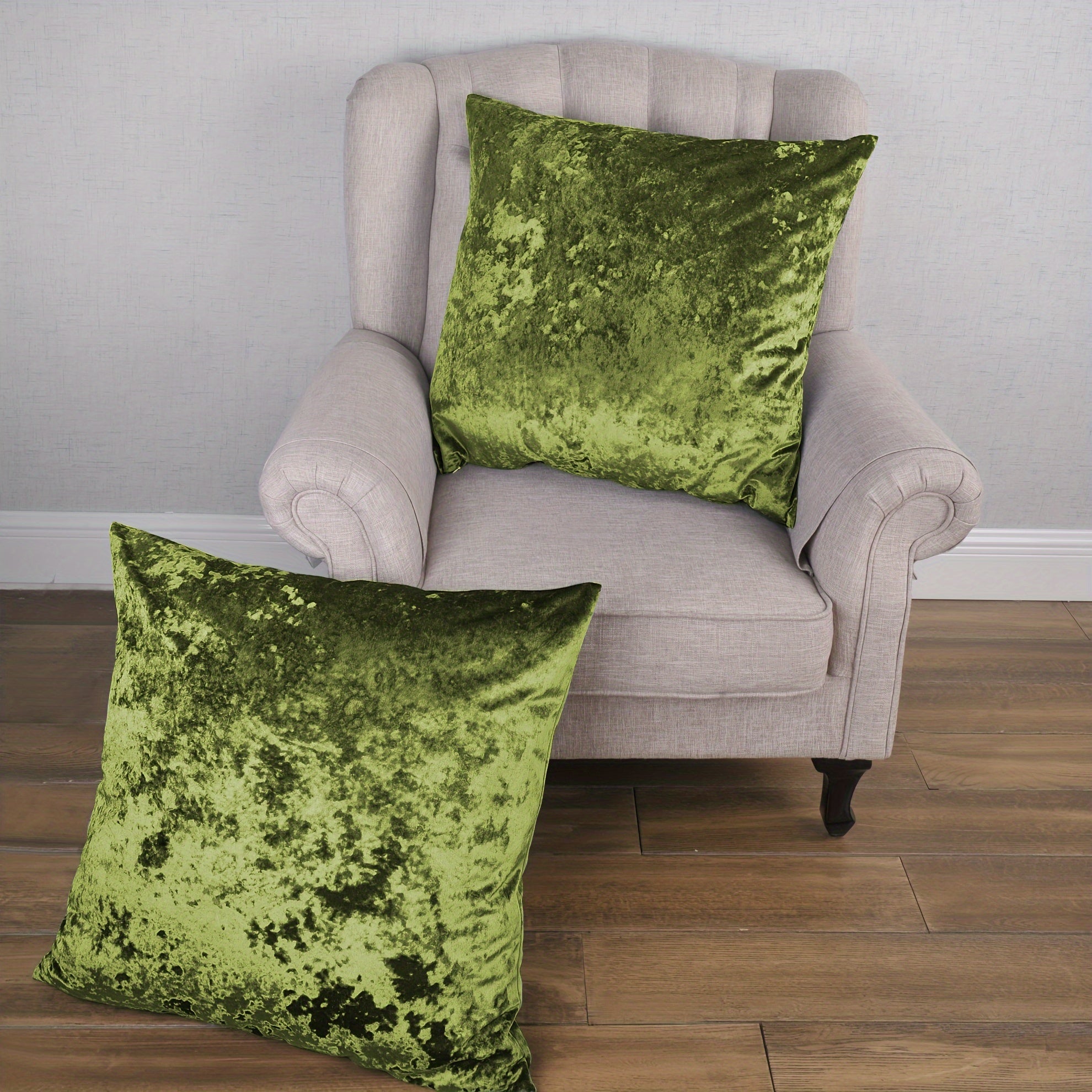 2pcs Crushed Velvet Fuzzy Soft Decorative Throw Pillow Covers Set with Double Sided (NO INSERT), Stylish Cushion Cover for Sofa Couch Chair Living Room Bedroom Decor