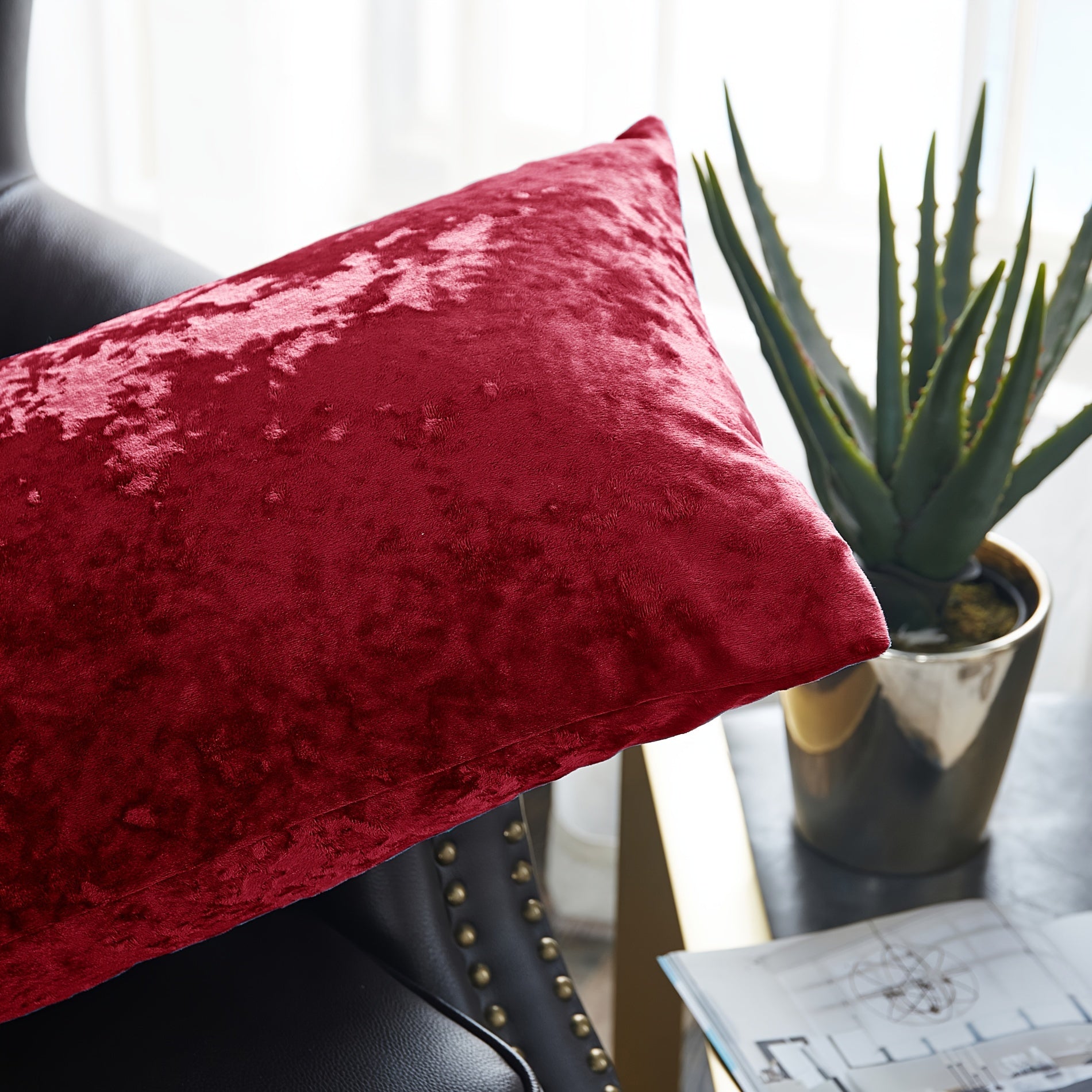 2pcs Crushed Velvet Fuzzy Soft Decorative Throw Pillow Covers Set with Double Sided (NO INSERT), Stylish Cushion Cover for Sofa Couch Chair Living Room Bedroom Decor