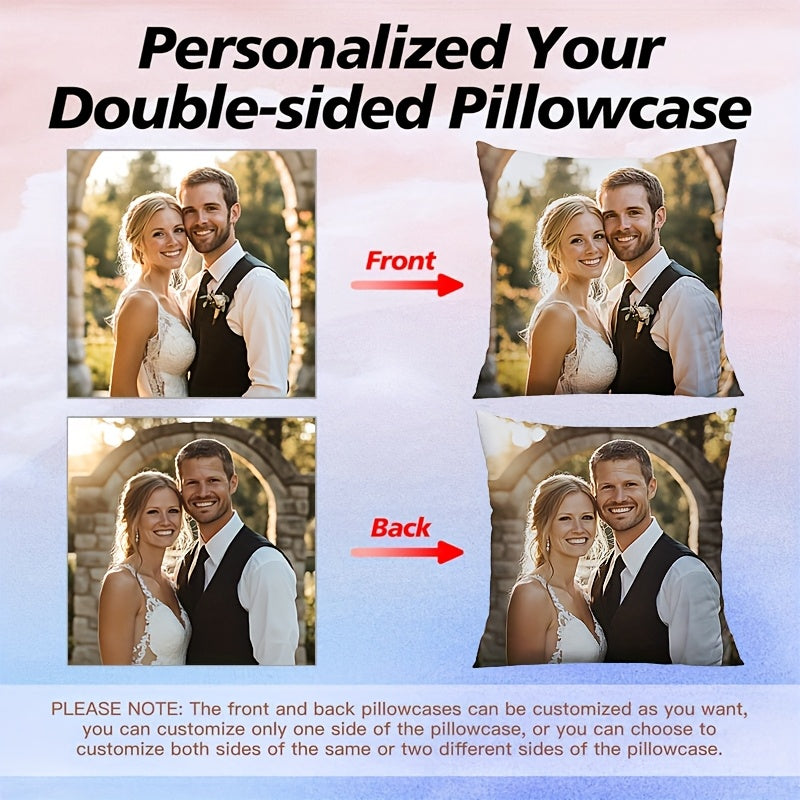 [Custom Pet Pillow] 1pc Custom Double-Sided Personalized Pillowcase | Cat & Dog Photo Print, Industrial Style Home Decor, Machine Washable Zipper Closure | Unique Gift for Pet Lovers, Anniversary, Birthday, Valentine's Day
