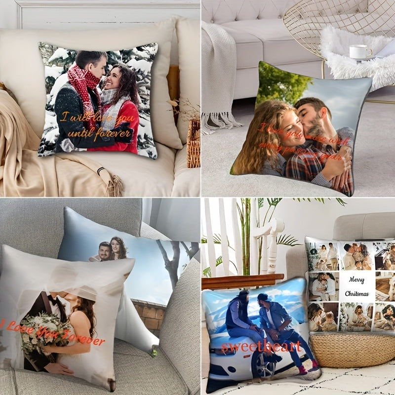 [Custom Pet Pillow] 1pc Custom Double-Sided Personalized Pillowcase | Cat & Dog Photo Print, Industrial Style Home Decor, Machine Washable Zipper Closure | Unique Gift for Pet Lovers, Anniversary, Birthday, Valentine's Day