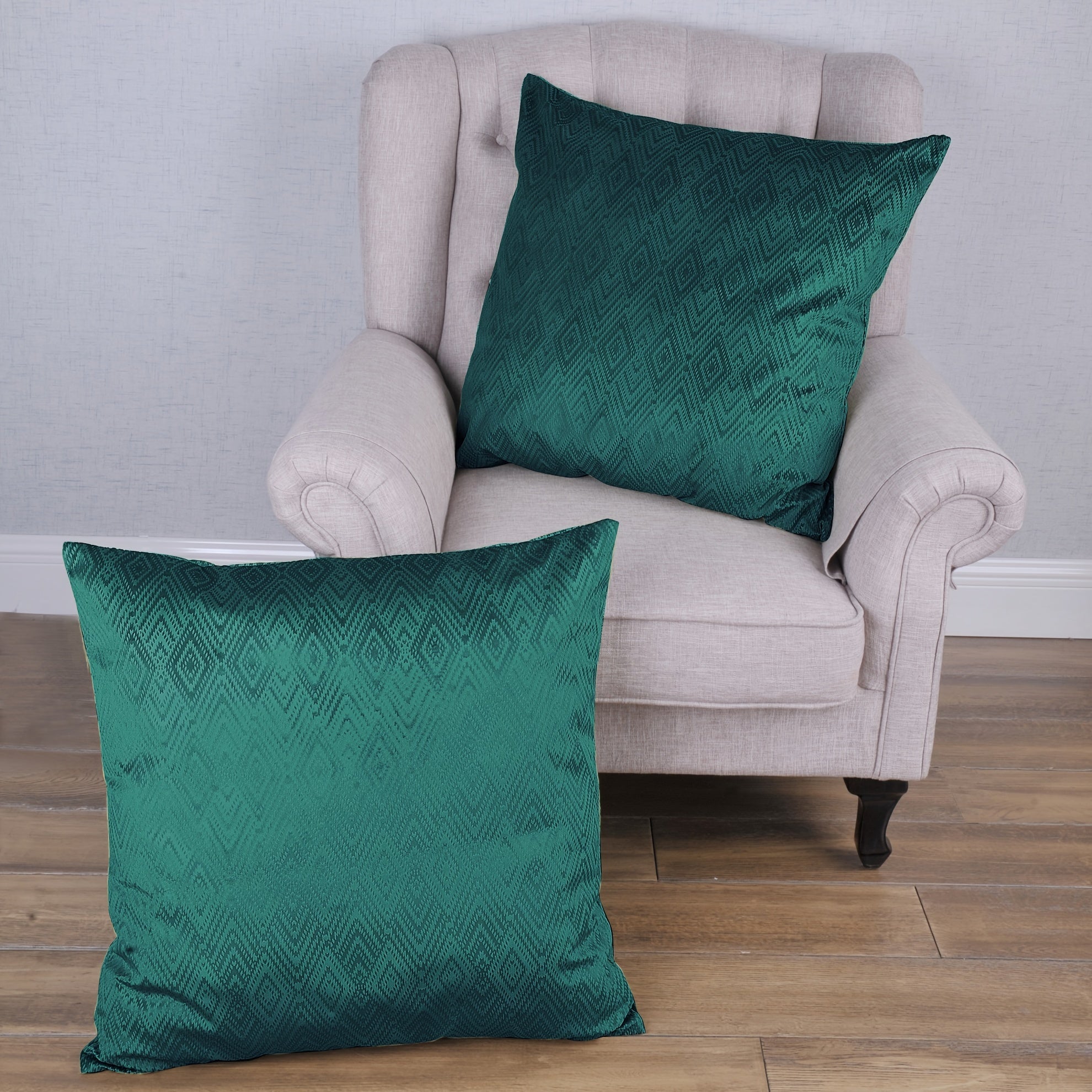 2pcs Ikat Velvet Soft Decorative Throw Pillow Covers Set with Double Sided (NO INSERT), Stylish Cushion Cover for Sofa Couch Chair Living Room Bedroom Decor