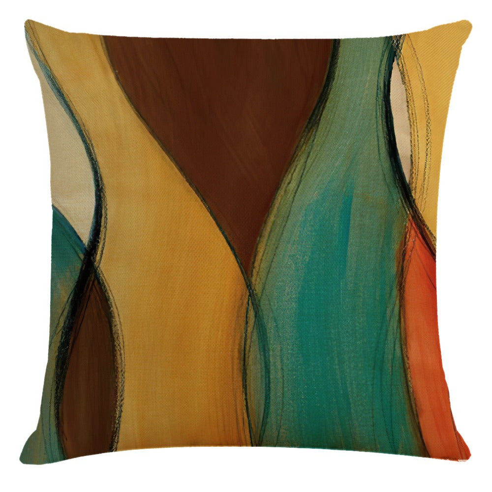 4pcs Abstract Geometric Print Zipper Pillow Covers - Double-Sided Polyester, Vibrant Colorful Design for Living Room, Bedroom, Sofa Decor (No Insert), Decorative Pillows | Modern Home Decor | Zipper Closure, Decorative Pillows for Living Room
