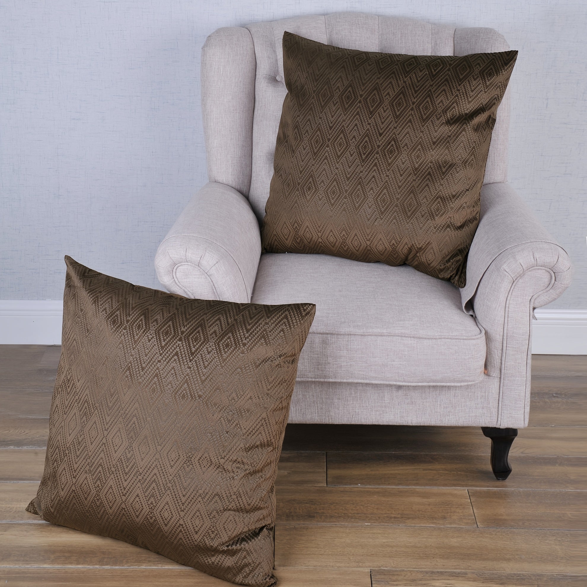 2pcs Ikat Velvet Soft Decorative Throw Pillow Covers Set with Double Sided (NO INSERT), Stylish Cushion Cover for Sofa Couch Chair Living Room Bedroom Decor