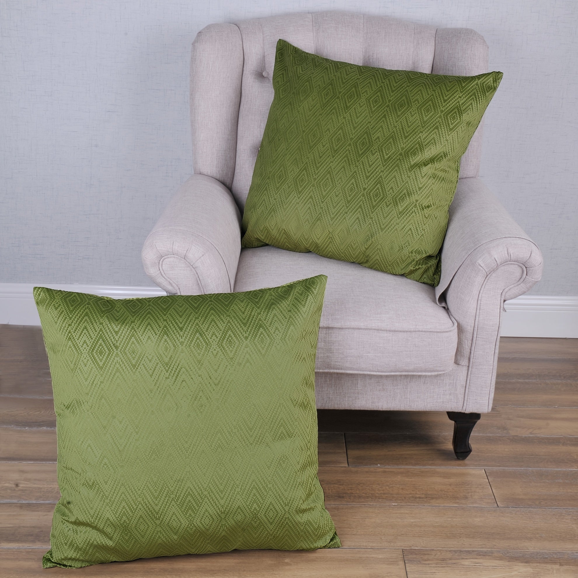 2pcs Ikat Velvet Soft Decorative Throw Pillow Covers Set with Double Sided (NO INSERT), Stylish Cushion Cover for Sofa Couch Chair Living Room Bedroom Decor