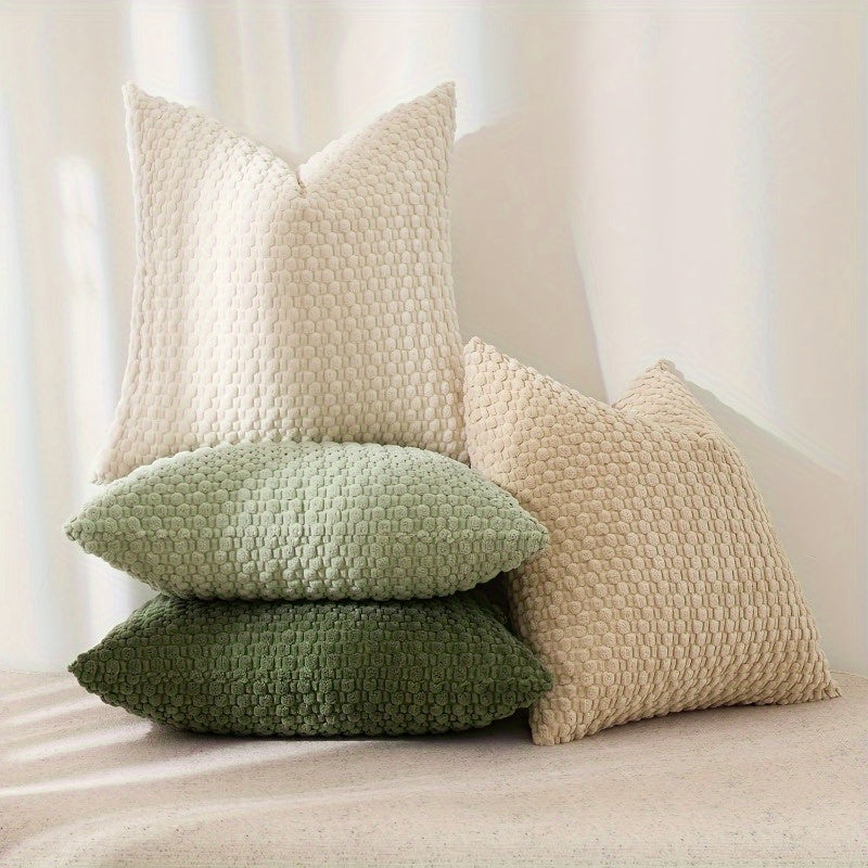 4 Soft Velvet Velvet Modern Double-sided Design Sofa Pillowcases, Office Chair Backrest Pillowcases, Bedside Cushion Covers, and Machine-washable Sofa and Bed Decorative Cushion Covers, Sofa Covers for Sectional Sofas, Sofa Cushion Covers for Living Room,