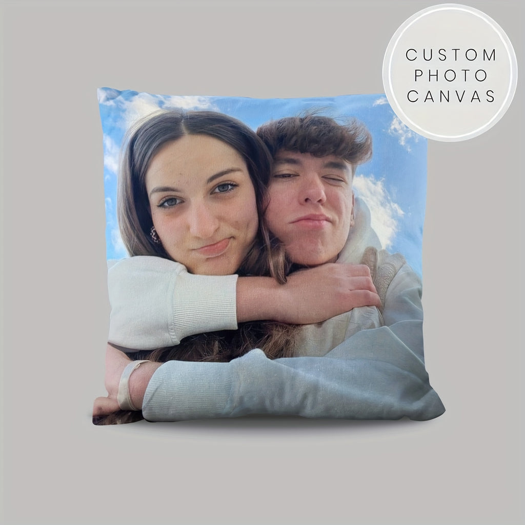 Double-Sided Custom Photo Pillow Cover - Double-Sided Printed Short Velvet, 18x18 Inches Modern Home Decor, Suitable for Sofa, Living Room, Bedroom - No Insert Included, Soft Fabric Decorative Cushion Cover, Gift Choice