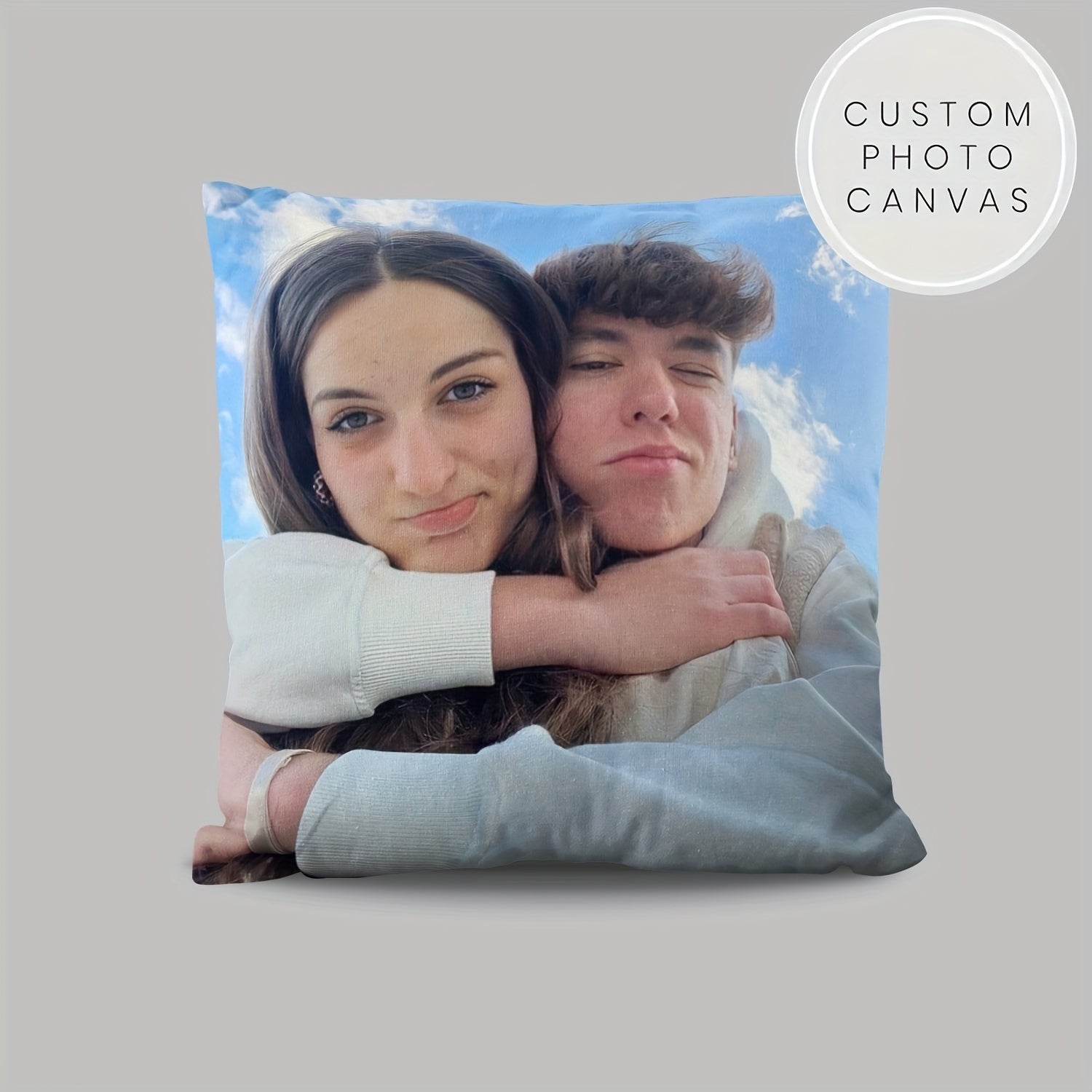Double-Sided Custom Photo Pillow Cover - Double-Sided Printed Short Velvet, 18x18 Inches Modern Home Decor, Suitable for Sofa, Living Room, Bedroom - No Insert Included, Soft Fabric Decorative Cushion Cover, Gift Choice