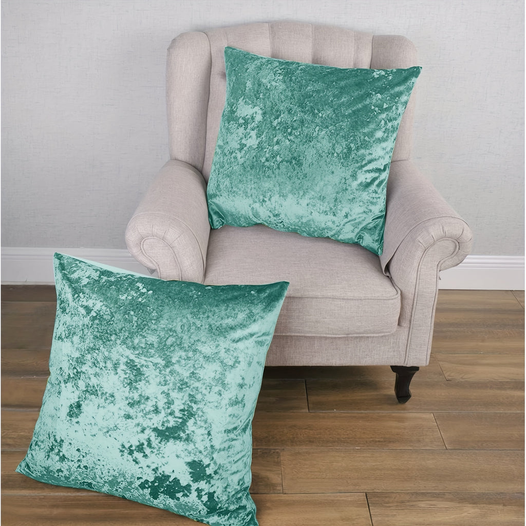 2pcs Crushed Velvet Fuzzy Soft Decorative Throw Pillow Covers Set with Double Sided (NO INSERT), Stylish Cushion Cover for Sofa Couch Chair Living Room Bedroom Decor