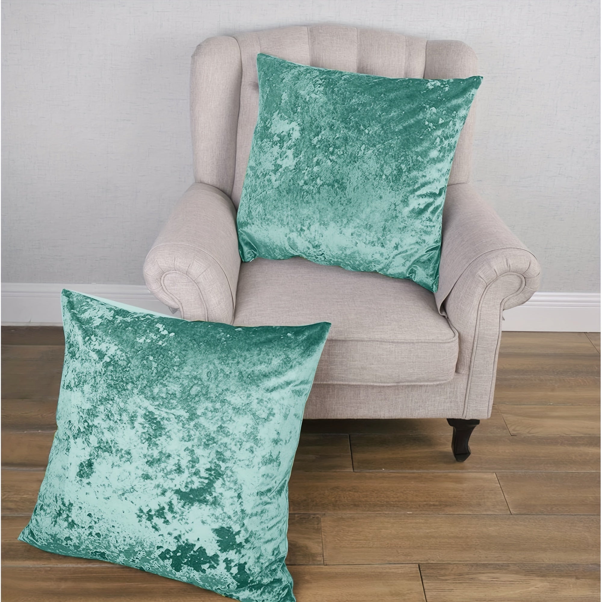 2pcs Crushed Velvet Fuzzy Soft Decorative Throw Pillow Covers Set with Double Sided (NO INSERT), Stylish Cushion Cover for Sofa Couch Chair Living Room Bedroom Decor