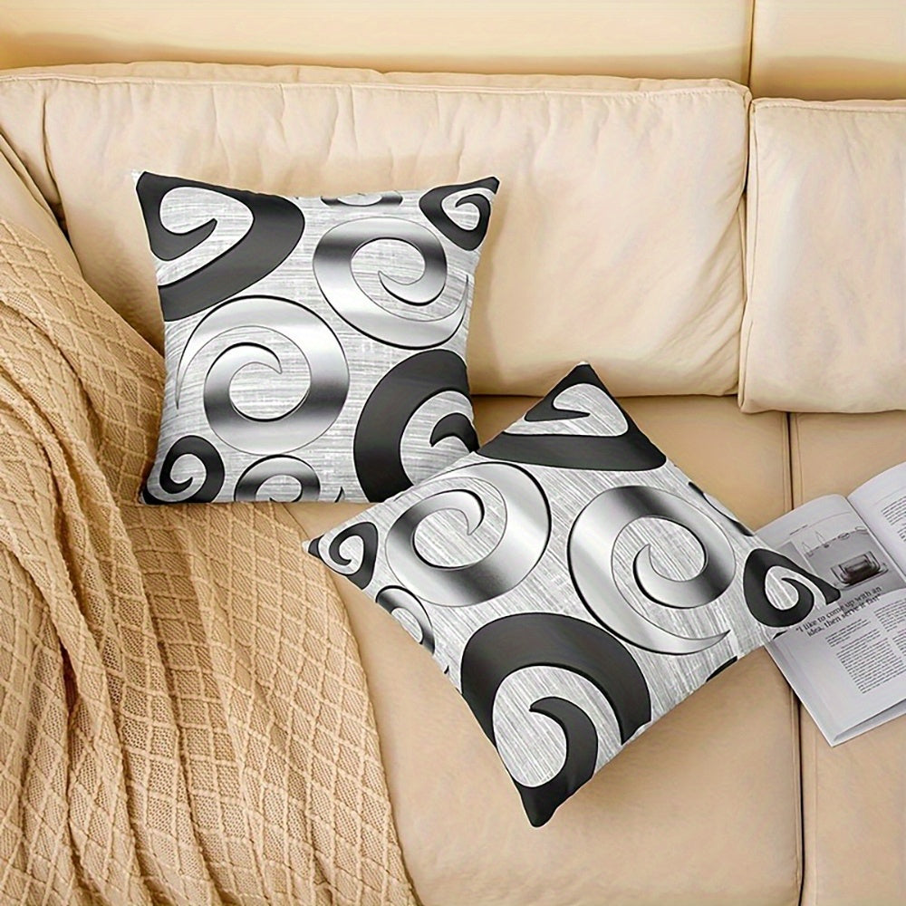 4pcs Modern Abstract Art Pattern Printed Pillow Covers, Soft and Comfortable Cushion Covers, Perfect for Living Room Sofa Bed Bedroom Porch Patio Car Office Home Outdoor Decoration and Gift (Double Sided Printing, No Pillow Core)