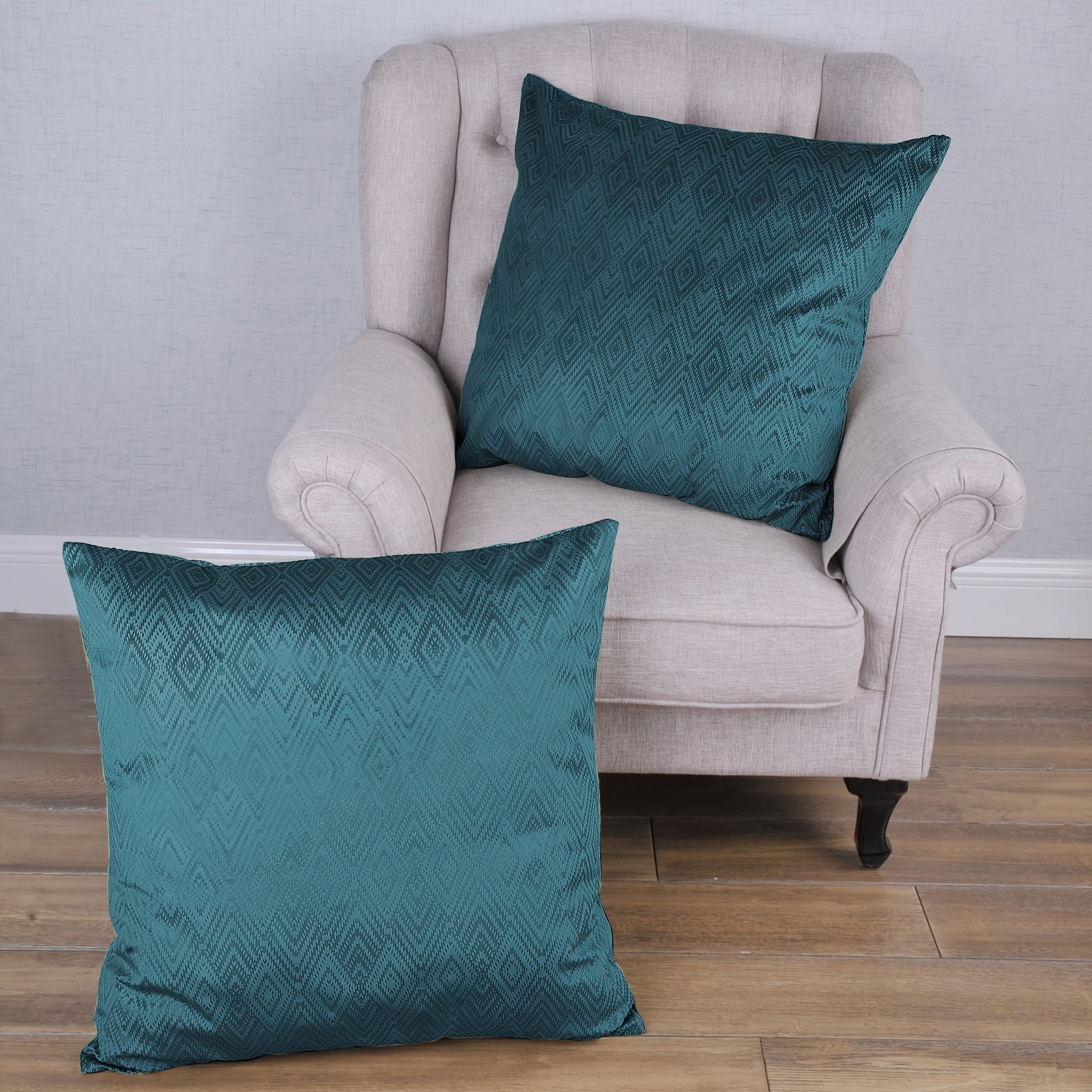 2pcs Ikat Velvet Soft Decorative Throw Pillow Covers Set with Double Sided (NO INSERT), Stylish Cushion Cover for Sofa Couch Chair Living Room Bedroom Decor