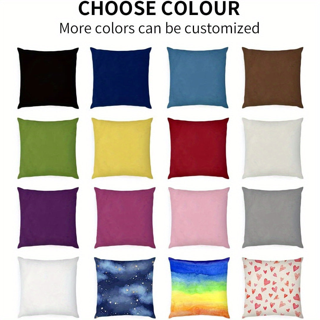 1pc Personalized Photo Pillow - Custom Couple, Pet Portrait, or Text - Dual-Sided Printing with Matching Back - Valentine's, Anniversary, Birthday Gift - Removable Zipper Closure - Machine Washable Polyester Cushion Case - Fits 18x18 Inserts - Home Decor