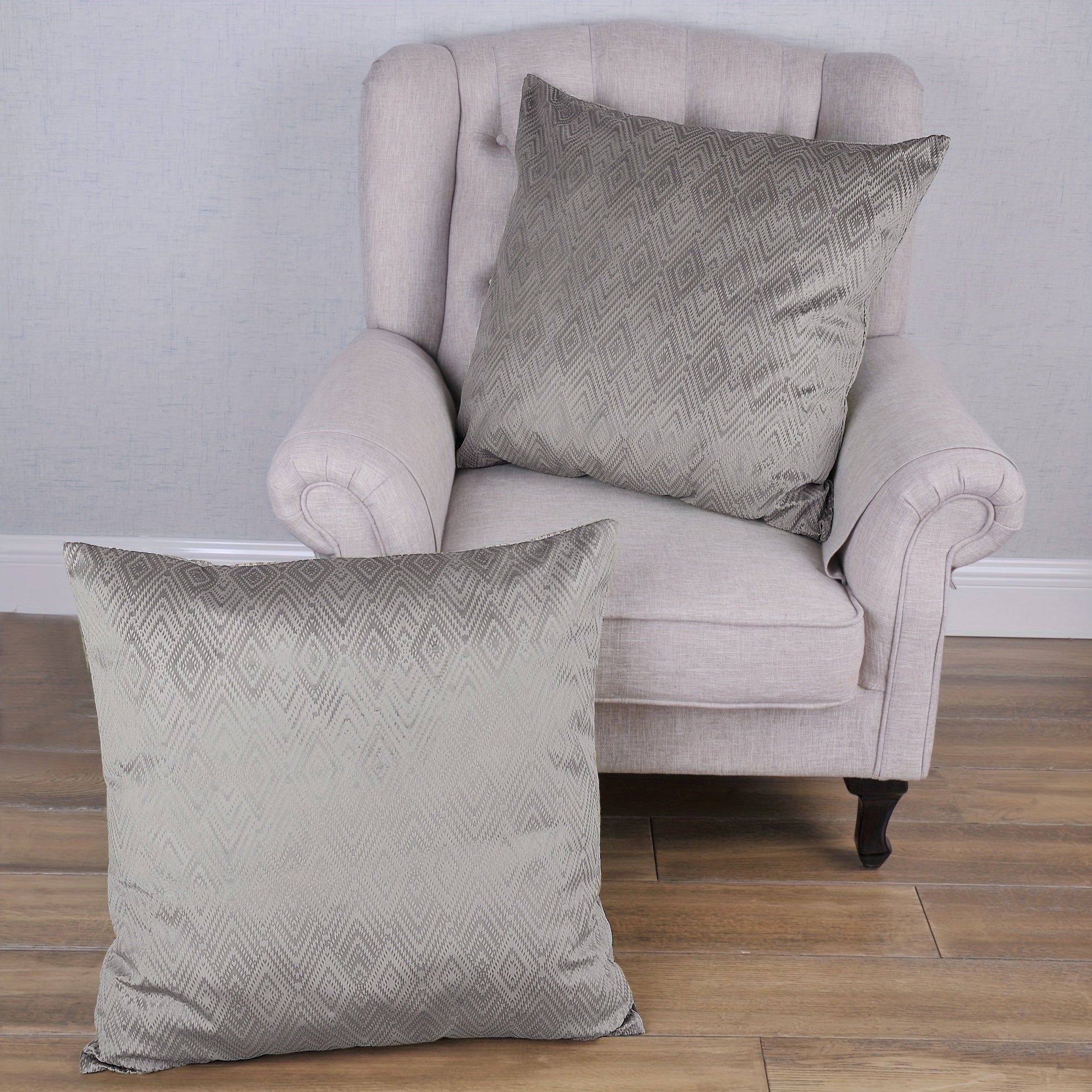 2pcs Ikat Velvet Soft Decorative Throw Pillow Covers Set with Double Sided (NO INSERT), Stylish Cushion Cover for Sofa Couch Chair Living Room Bedroom Decor