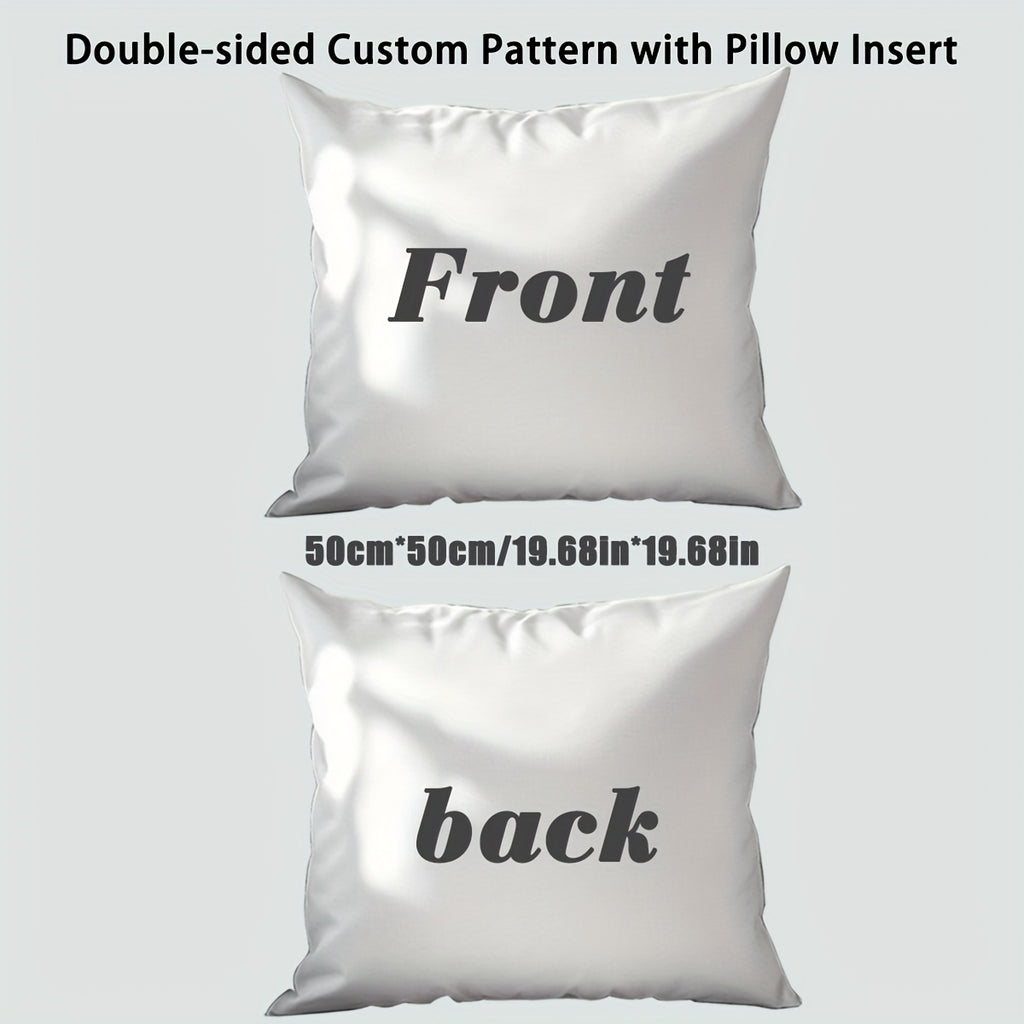Custom Double-Sided Pillow with Clear Printing: Upload Your Photos, Family Pictures, Pet Images, or Scenery – Includes Cover and Filling in One Place