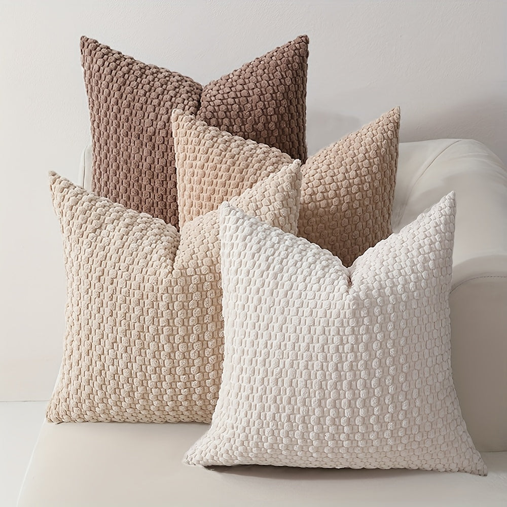 4 Soft Velvet Modern Double-sided Design Sofa Pillowcases, Office Chair Backrest Pillowcases, Bedside Cushion Covers, and Machine-washable Sofa and Bed Decorative Cushion Covers