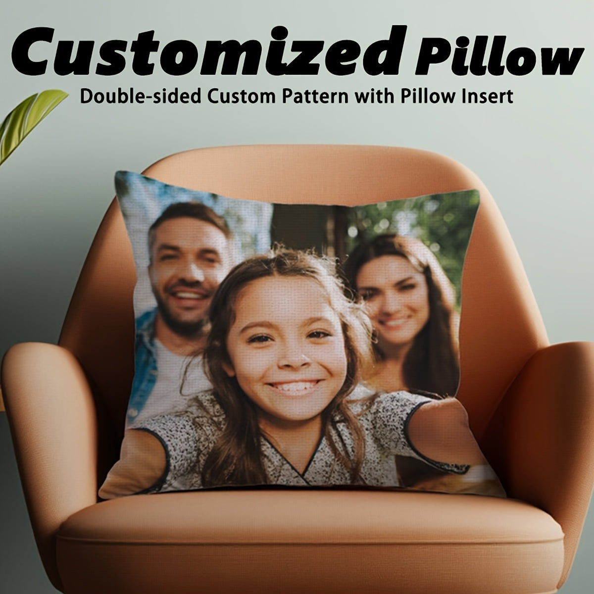 Custom Double-Sided Pillow with Clear Printing: Upload Your Photos, Family Pictures, Pet Images, or Scenery – Includes Cover and Filling in One Place