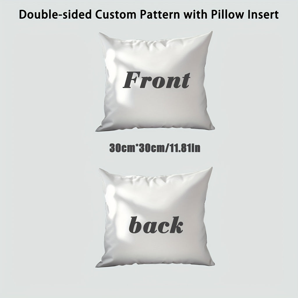 Custom Double-Sided Pillow with Clear Printing: Upload Your Photos, Family Pictures, Pet Images, or Scenery – Includes Cover and Filling in One Place