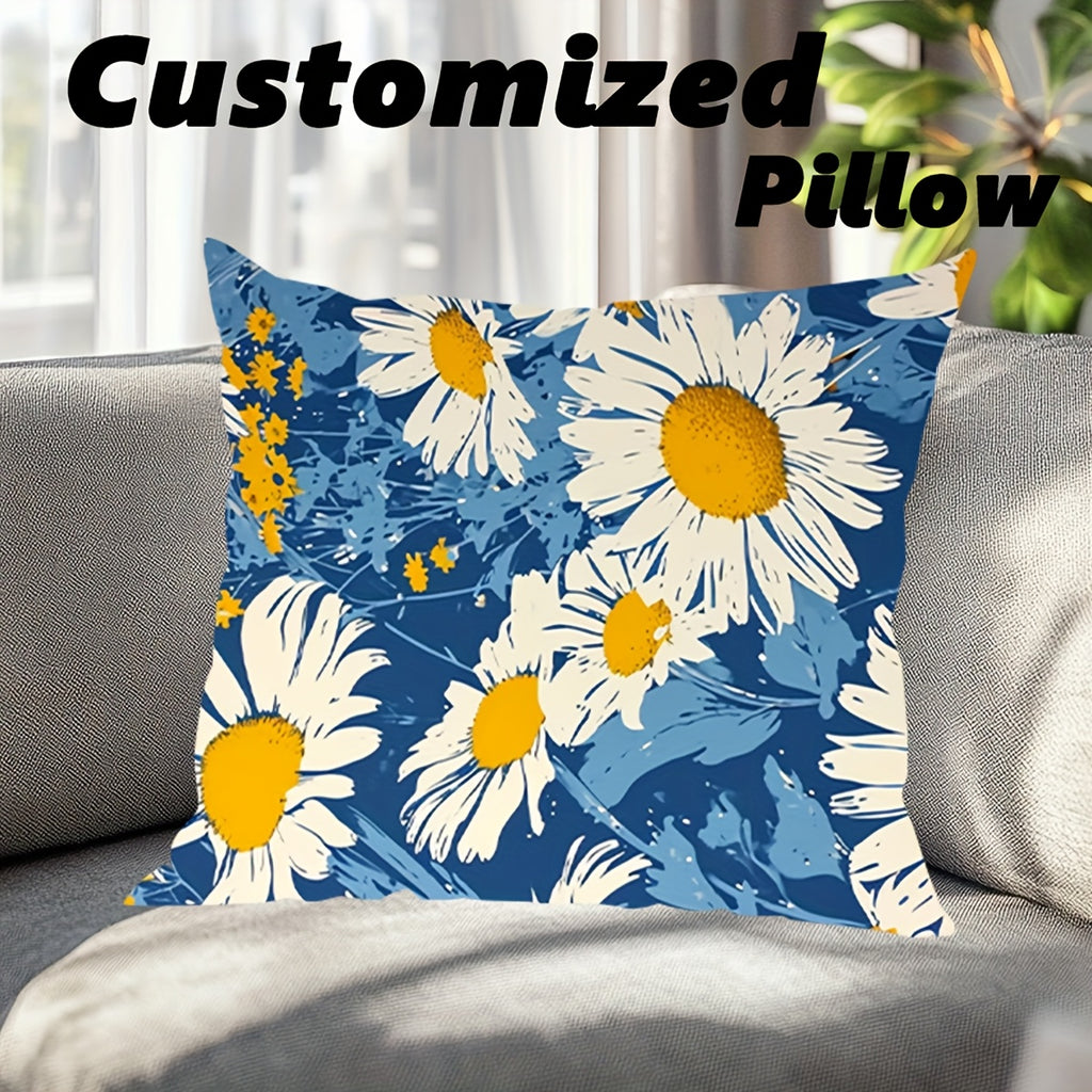 Custom Double-Sided Pillow with Clear Printing: Upload Your Photos, Family Pictures, Pet Images, or Scenery – Includes Cover and Filling in One Place