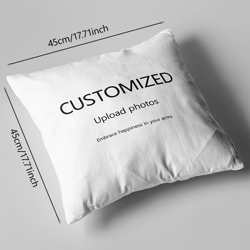 Large Custom Couple Pillow Cover - DIY Personalized Sofa Cushion Case, Modern Minimalist Design, Dual-Sided Print, No Insert Included, Polyester Fabric, Unique Home Decor for Halloween and Christmas Gifts, Pillows Decorative for Couch, Cushion Pillow,