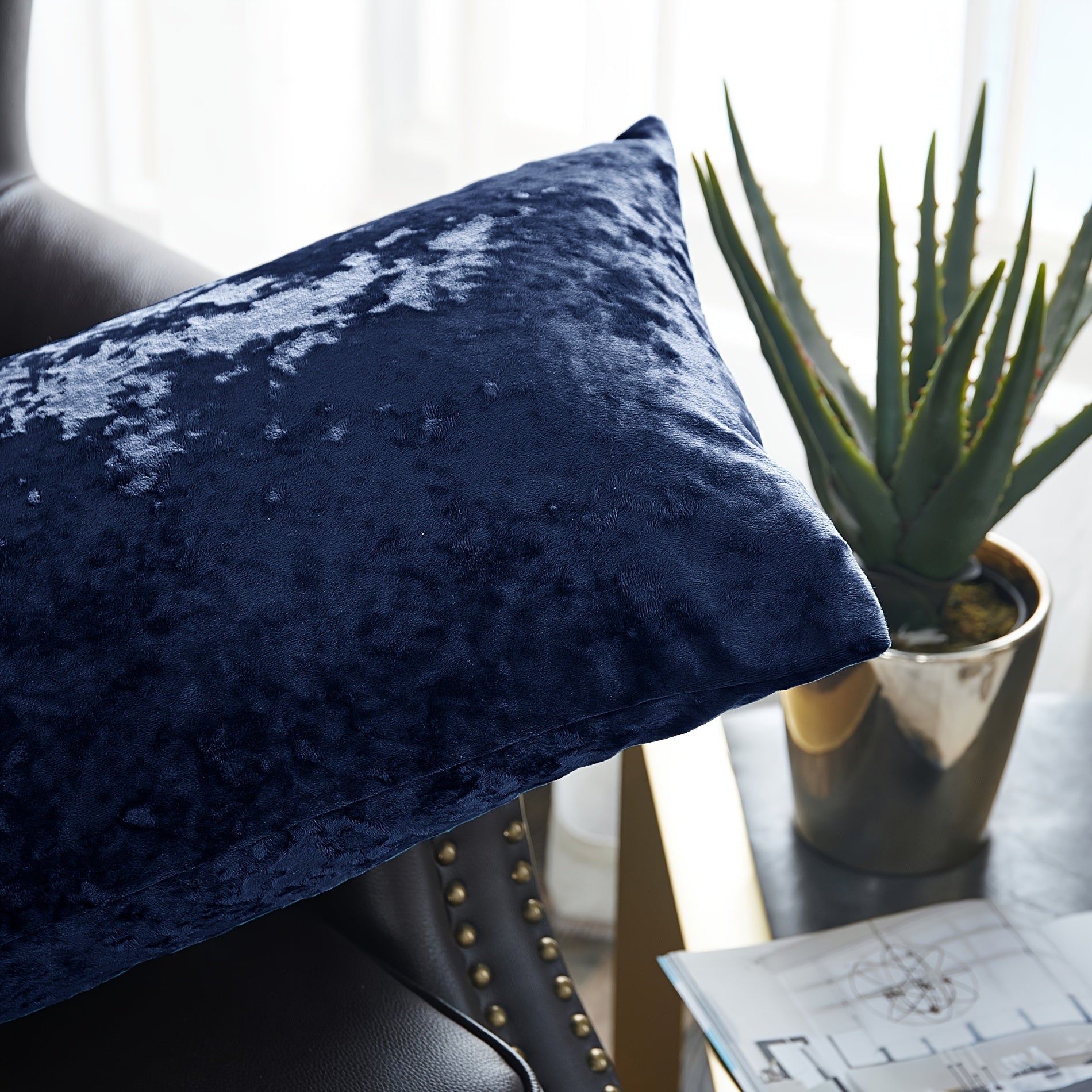 2pcs Crushed Velvet Fuzzy Soft Decorative Throw Pillow Covers Set with Double Sided (NO INSERT), Stylish Cushion Cover for Sofa Couch Chair Living Room Bedroom Decor