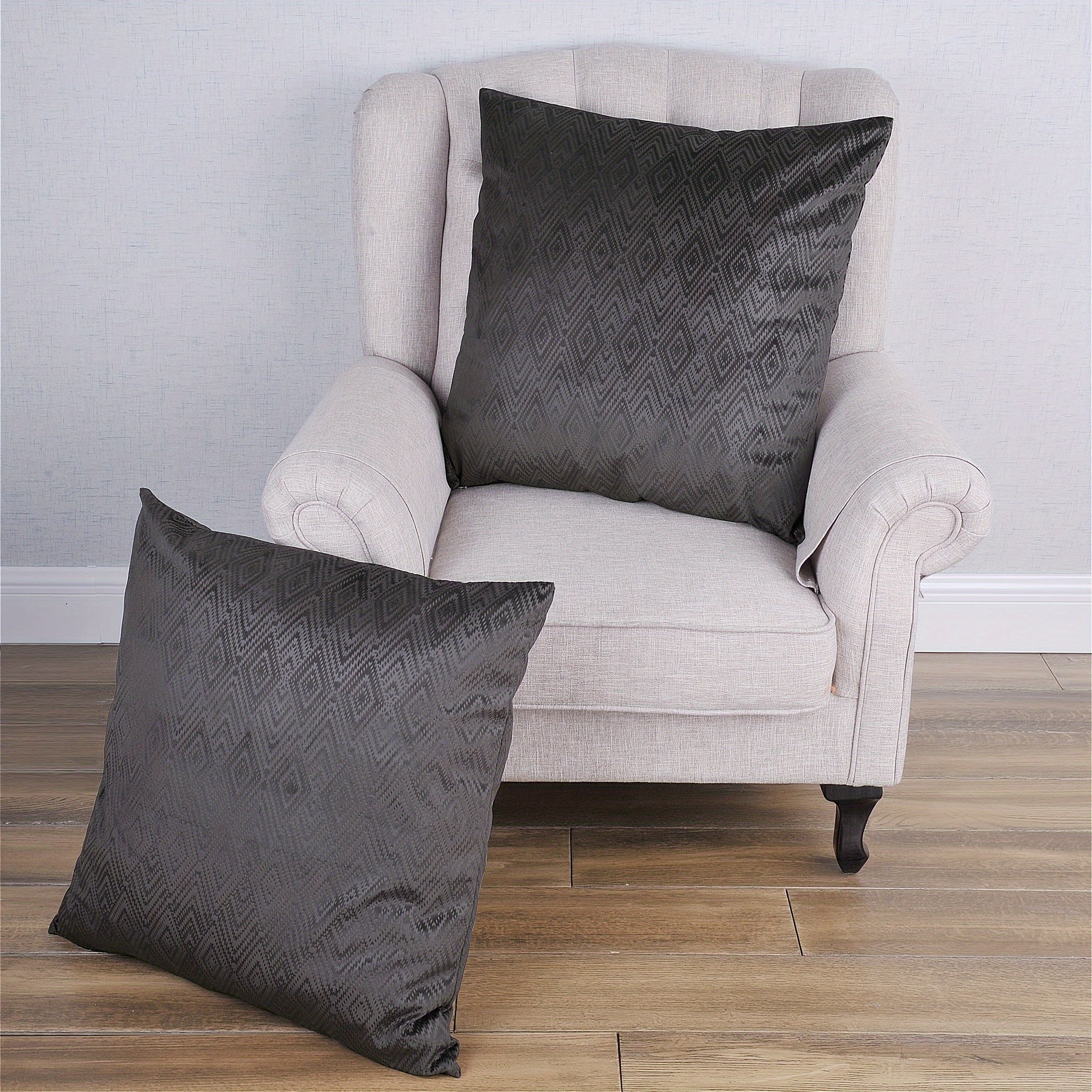 2pcs Ikat Velvet Soft Decorative Throw Pillow Covers Set with Double Sided (NO INSERT), Stylish Cushion Cover for Sofa Couch Chair Living Room Bedroom Decor