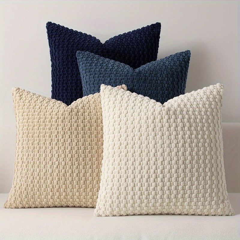 4 Soft Velvet Velvet Modern Double-sided Design Sofa Pillowcases, Office Chair Backrest Pillowcases, Bedside Cushion Covers, and Machine-washable Sofa and Bed Decorative Cushion Covers, Sofa Covers for Sectional Sofas, Sofa Cushion Covers for Living Room,