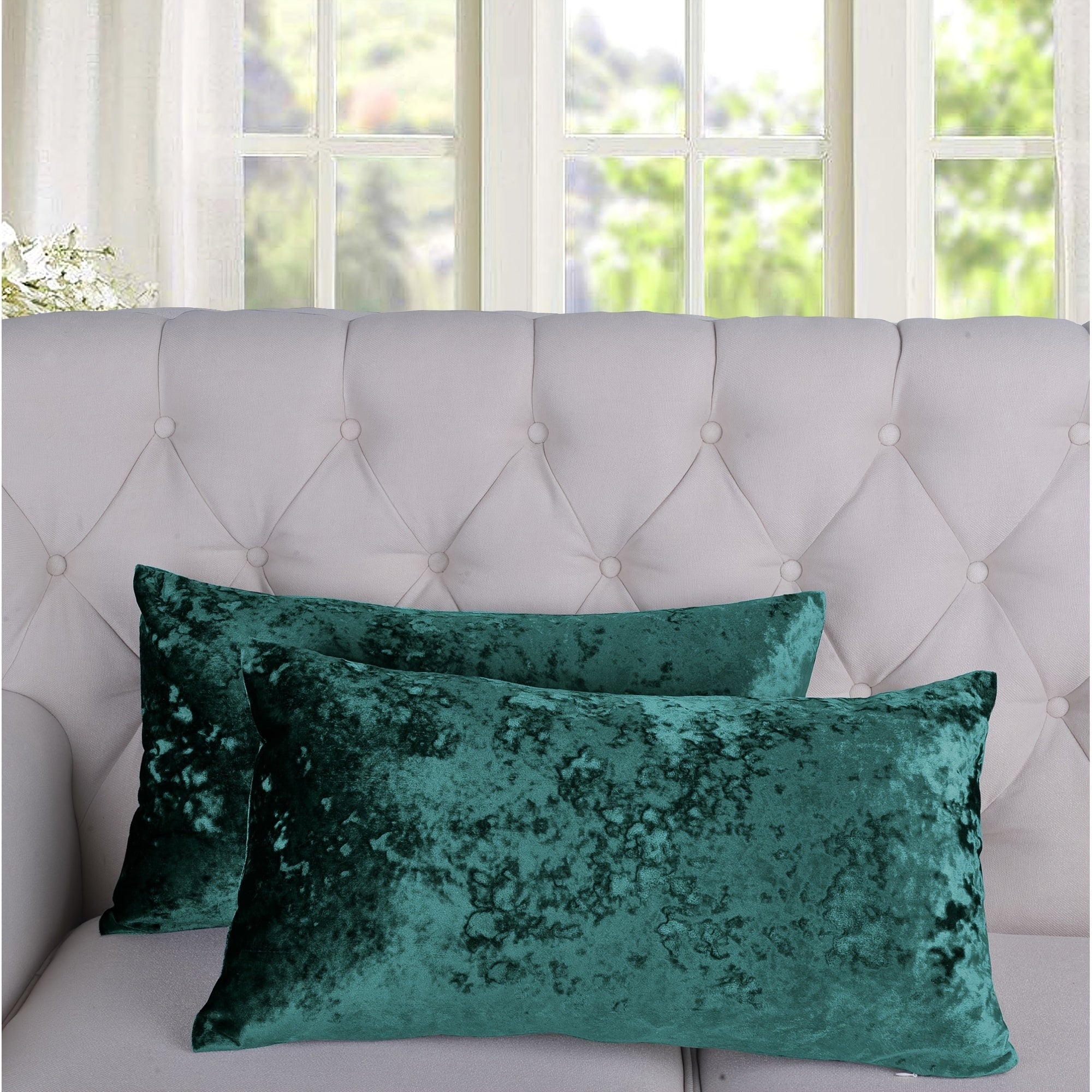 2pcs Crushed Velvet Fuzzy Soft Decorative Throw Pillow Covers Set with Double Sided (NO INSERT), Stylish Cushion Cover for Sofa Couch Chair Living Room Bedroom Decor