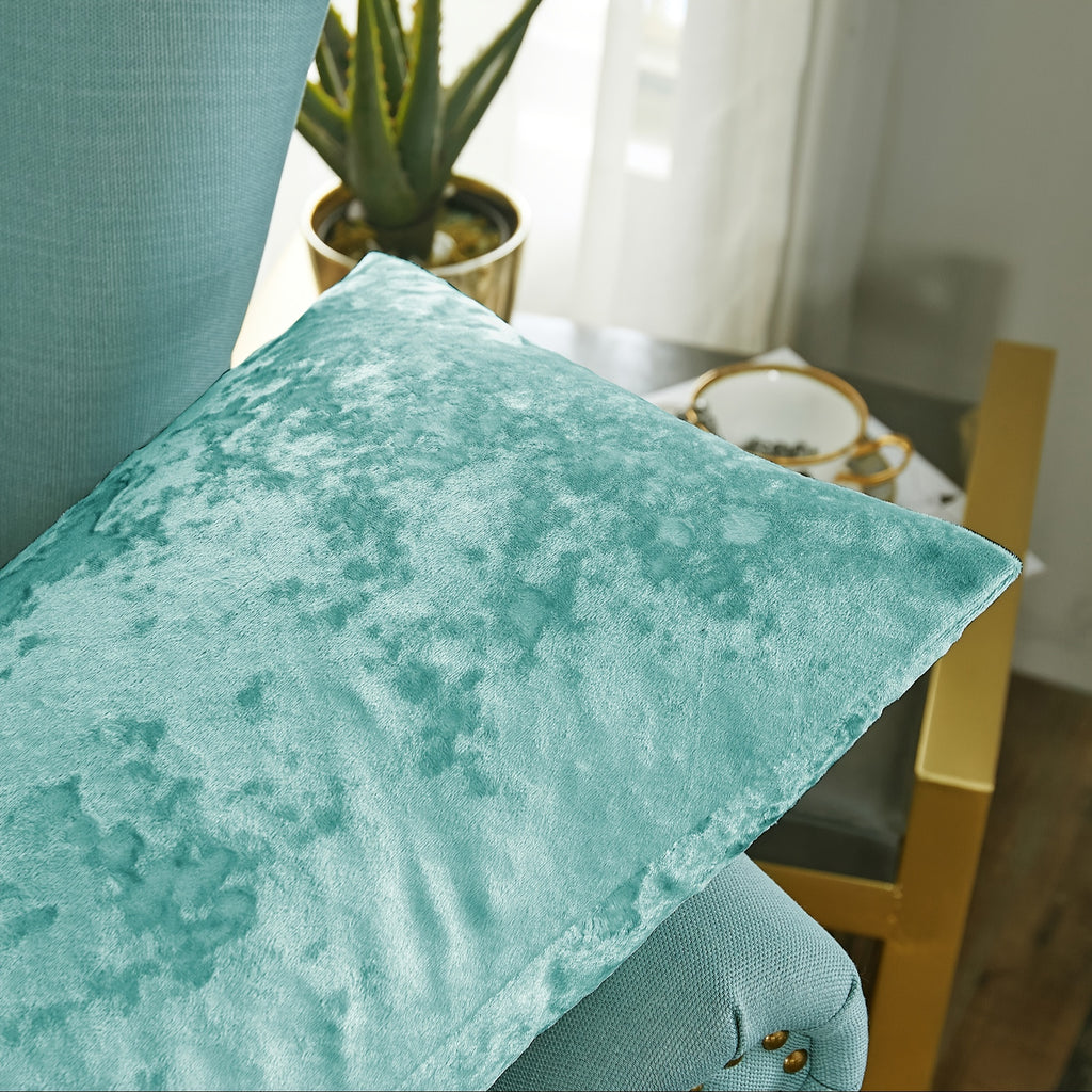 2pcs Crushed Velvet Fuzzy Soft Decorative Throw Pillow Covers Set with Double Sided (NO INSERT), Stylish Cushion Cover for Sofa Couch Chair Living Room Bedroom Decor
