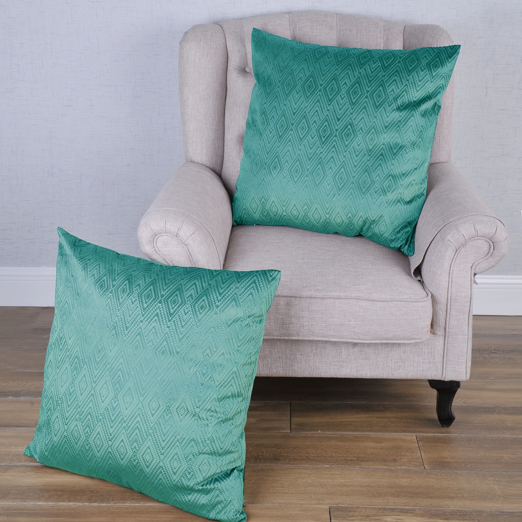 2pcs Ikat Velvet Soft Decorative Throw Pillow Covers Set with Double Sided (NO INSERT), Stylish Cushion Cover for Sofa Couch Chair Living Room Bedroom Decor