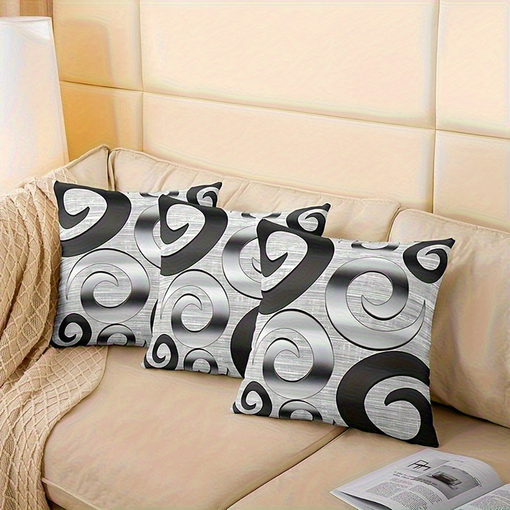 4pcs Modern Abstract Art Pattern Printed Pillow Covers, Soft and Comfortable Cushion Covers, Perfect for Living Room Sofa Bed Bedroom Porch Patio Car Office Home Outdoor Decoration and Gift (Double Sided Printing, No Pillow Core)