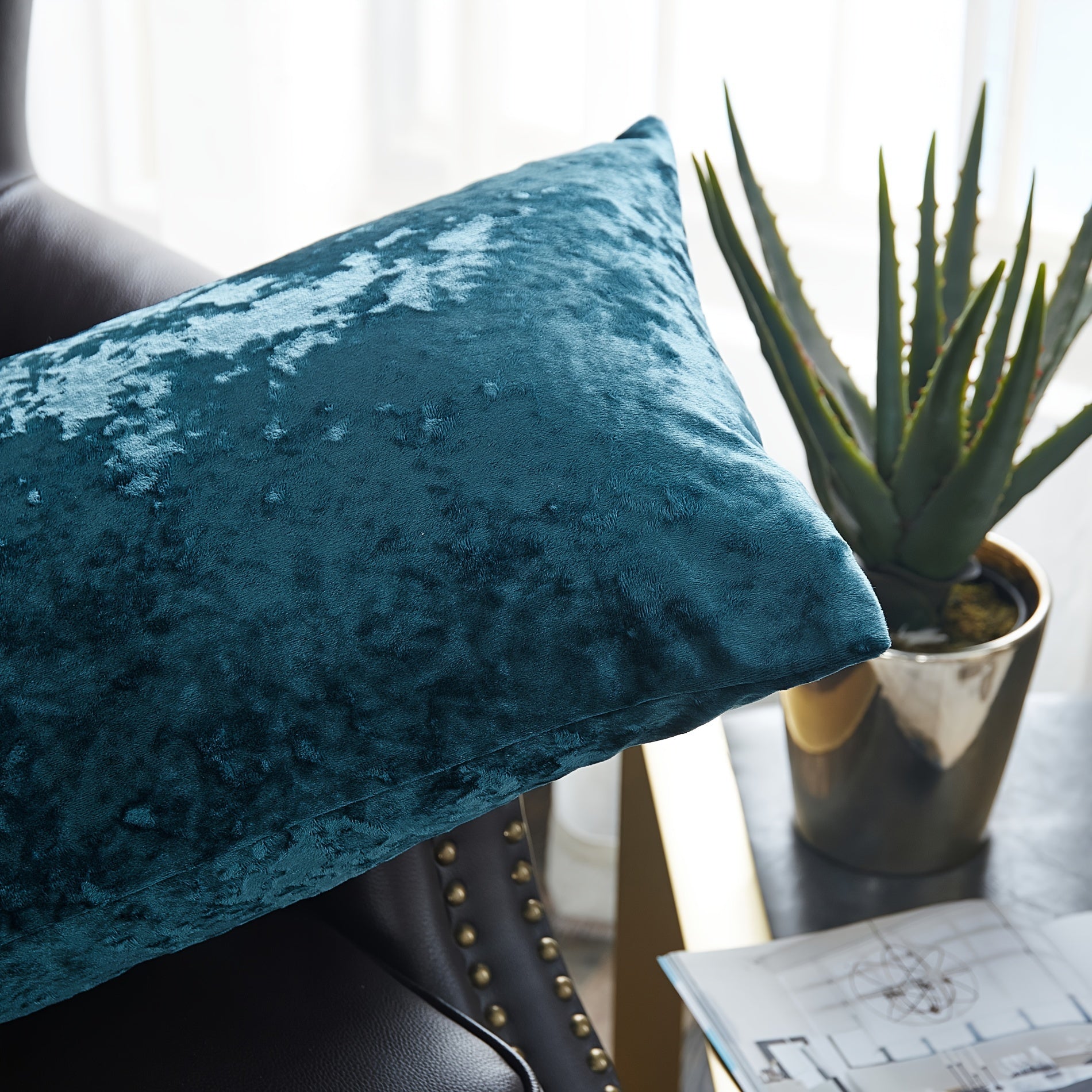 2pcs Crushed Velvet Fuzzy Soft Decorative Throw Pillow Covers Set with Double Sided (NO INSERT), Stylish Cushion Cover for Sofa Couch Chair Living Room Bedroom Decor