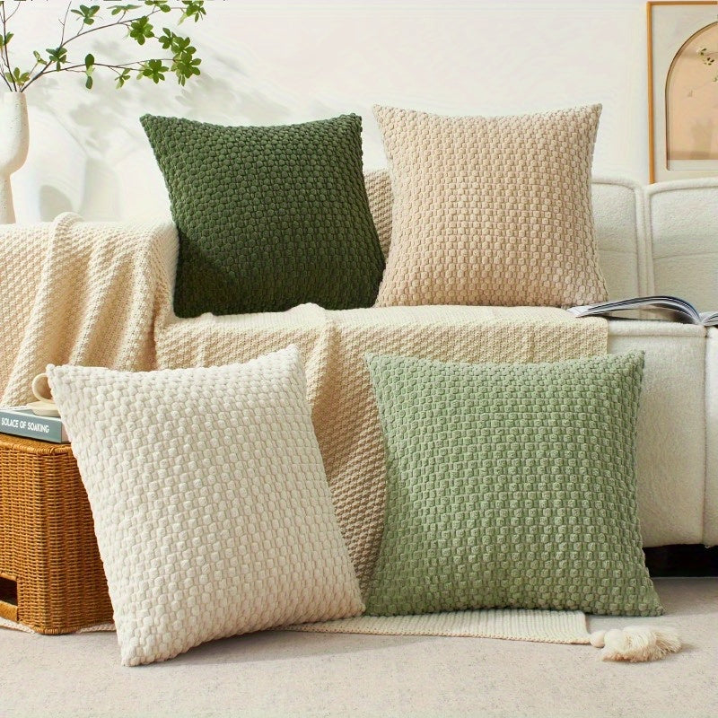 4 Soft Velvet Modern Double-sided Design Sofa Pillowcases, Office Chair Backrest Pillowcases, Bedside Cushion Covers, and Machine-washable Sofa and Bed Decorative Cushion Covers, Sofa Covers for Sectional Sofas, Sofa Cushion Covers, Sofa Cushion Covers