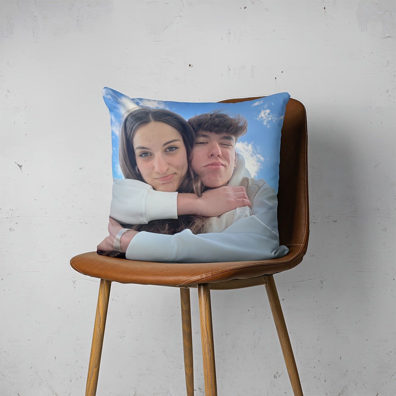 Double-Sided Custom Photo Pillow Cover - Double-Sided Printed Short Velvet, 18x18 Inches Modern Home Decor, Suitable for Sofa, Living Room, Bedroom - No Insert Included, Soft Fabric Decorative Cushion Cover, Gift Choice