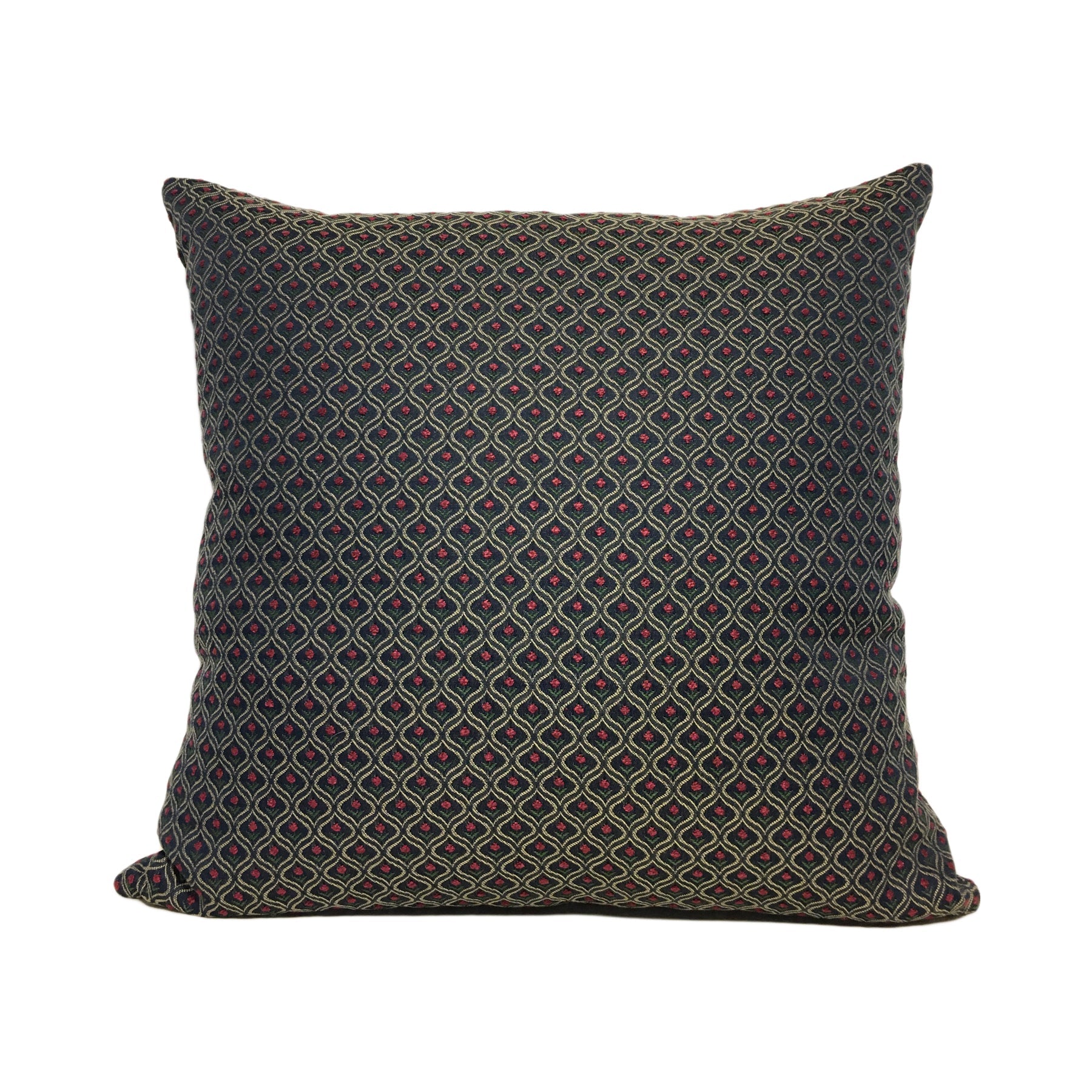 Floral Drop Navy Blue Throw Pillow 20x20