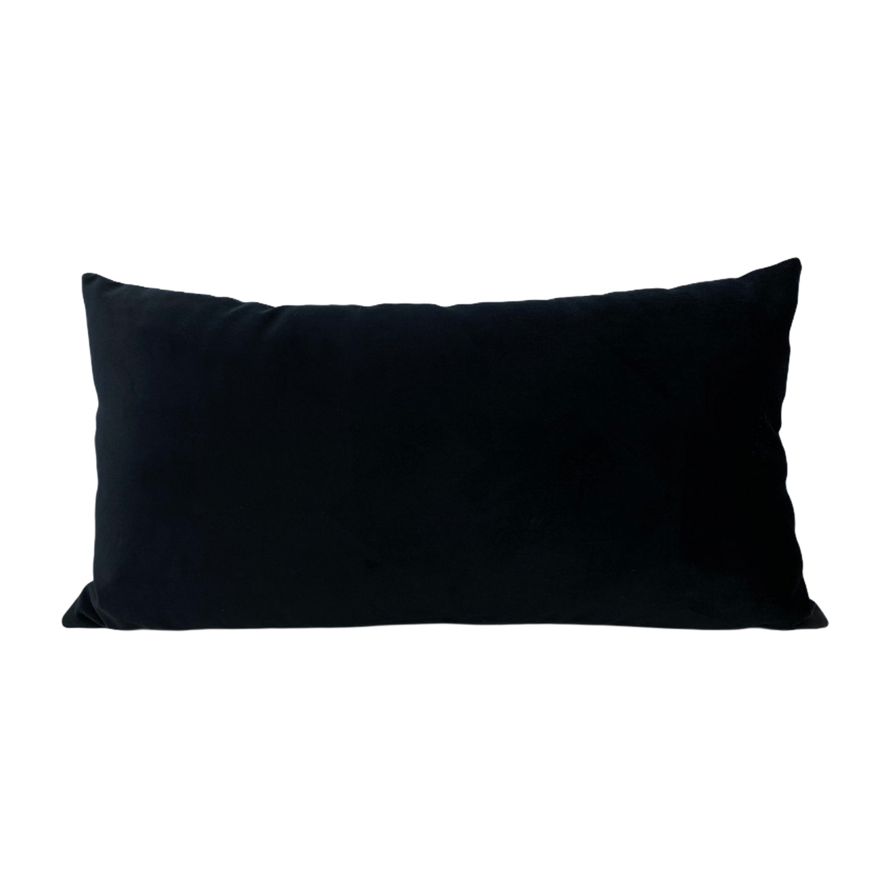 Franklin Velvet Black Lumbar Pillow 12x22"