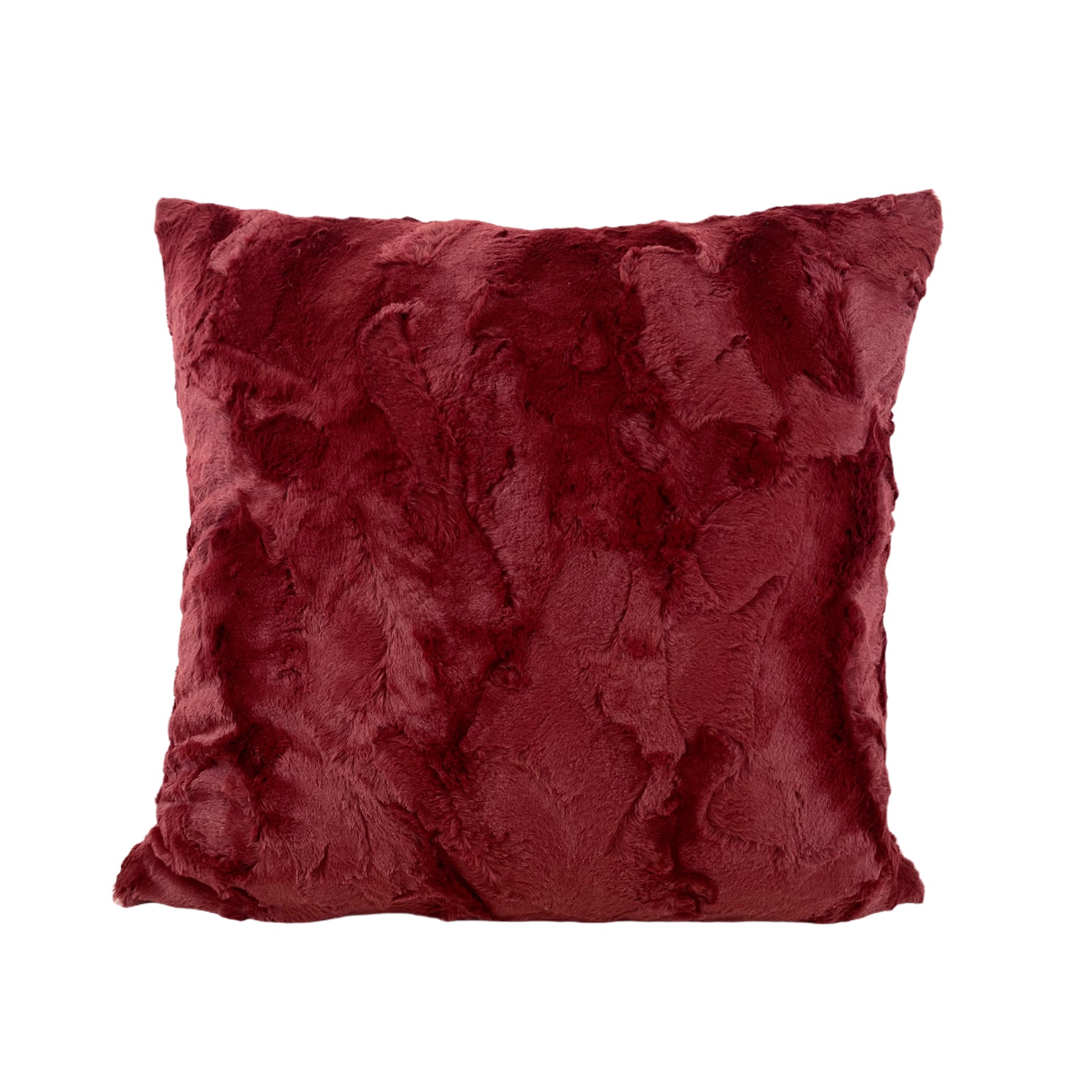 Rabbit Merlot Faux Fur Throw Pillow 20x20"